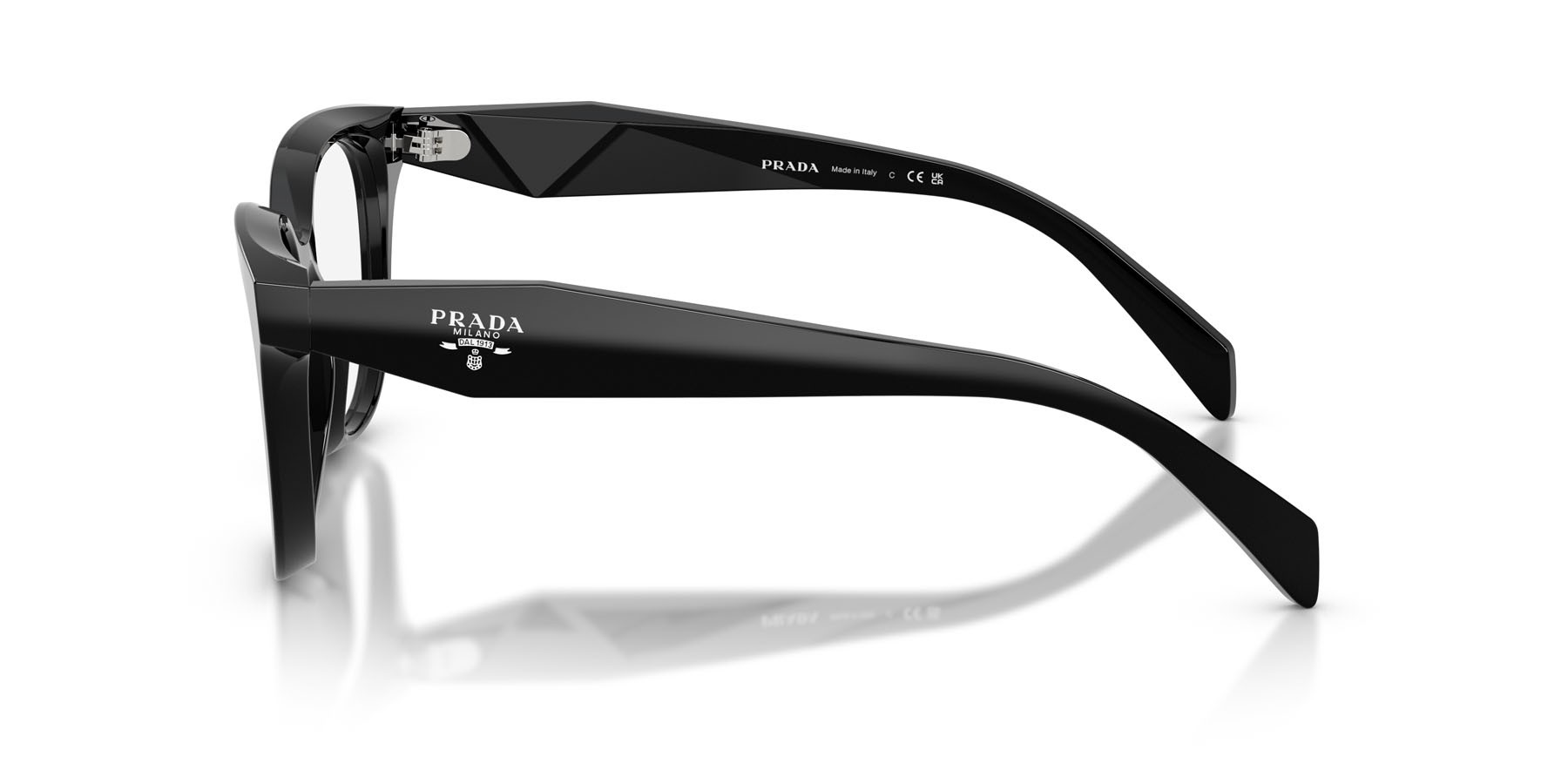 Eyeglasses Prada PR C11V (16K1O1) color nero shape butterfly lenses lente demo