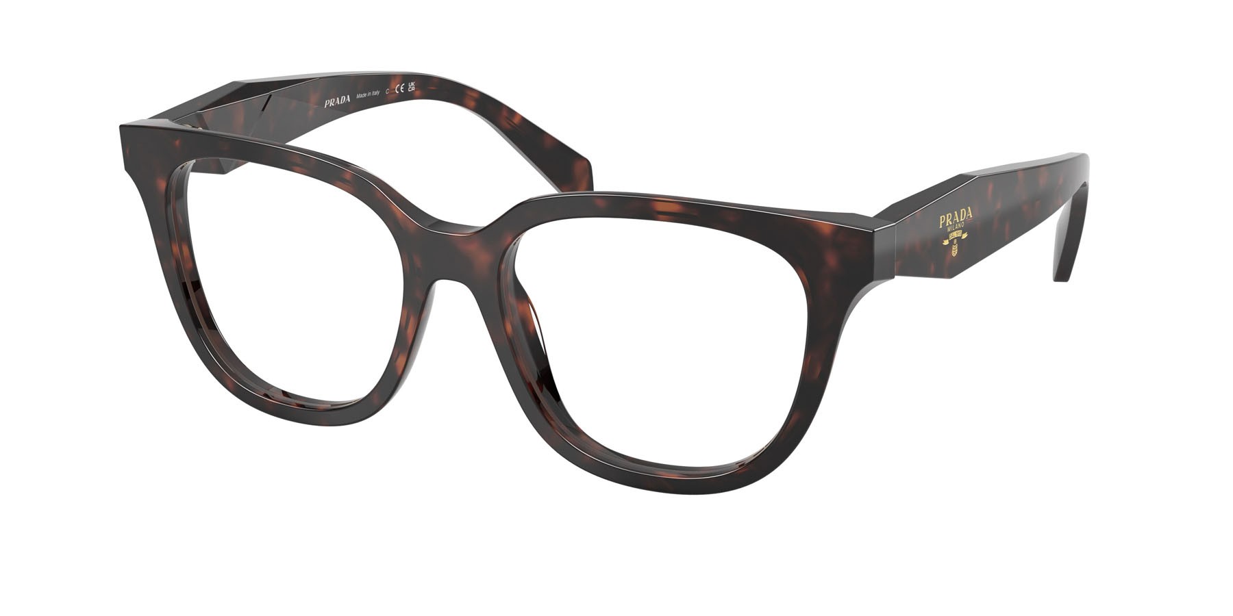 Eyeglasses Prada PR C11V (17N1O1) color root tartarugato shape butterfly lenses lente demo
