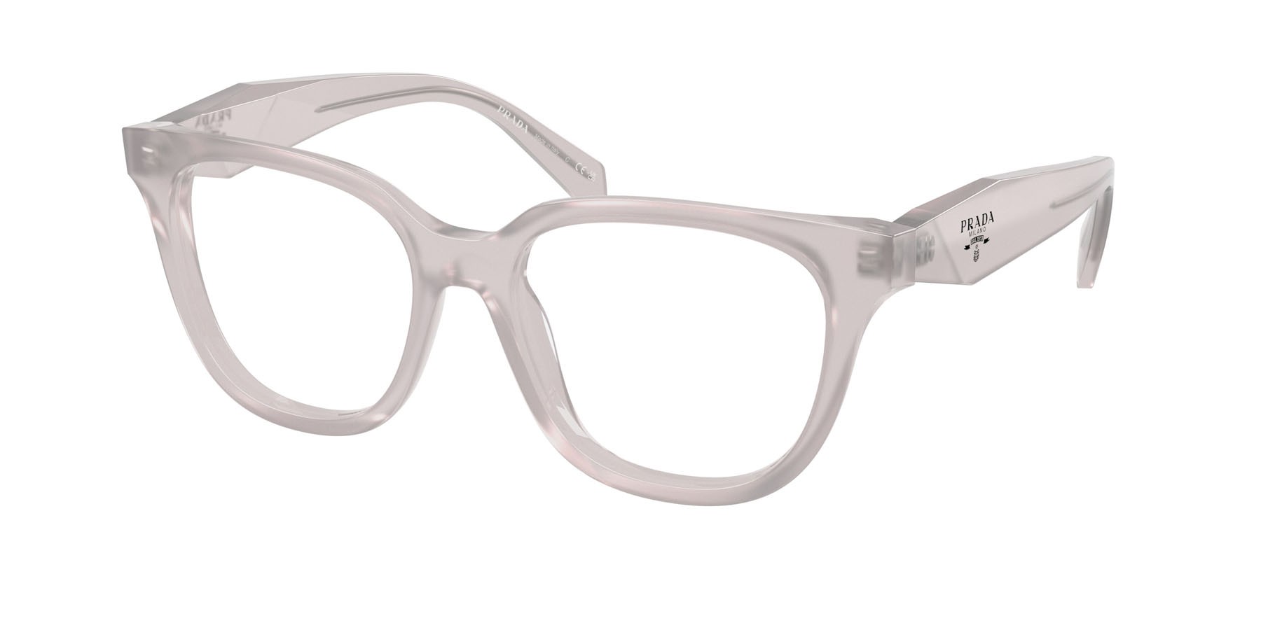 Eyeglasses Prada PR C11V (29G1O1) color opal dove shape butterfly lenses lente demo