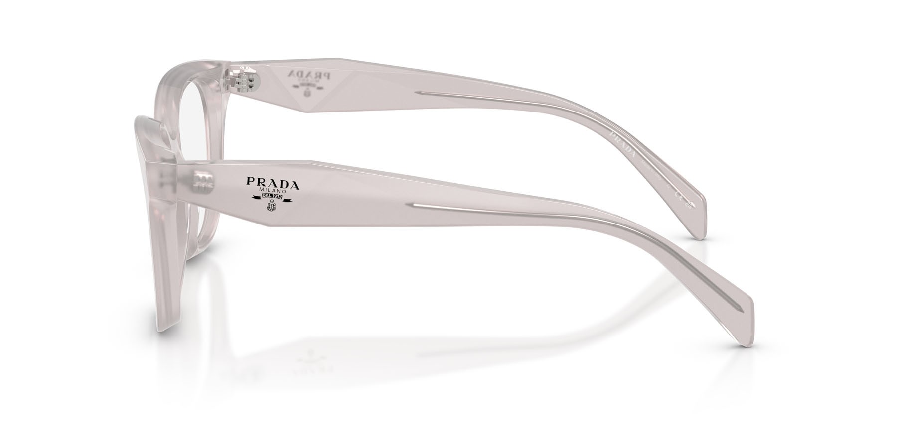 Eyeglasses Prada PR C11V (29G1O1) color opal dove shape butterfly lenses lente demo