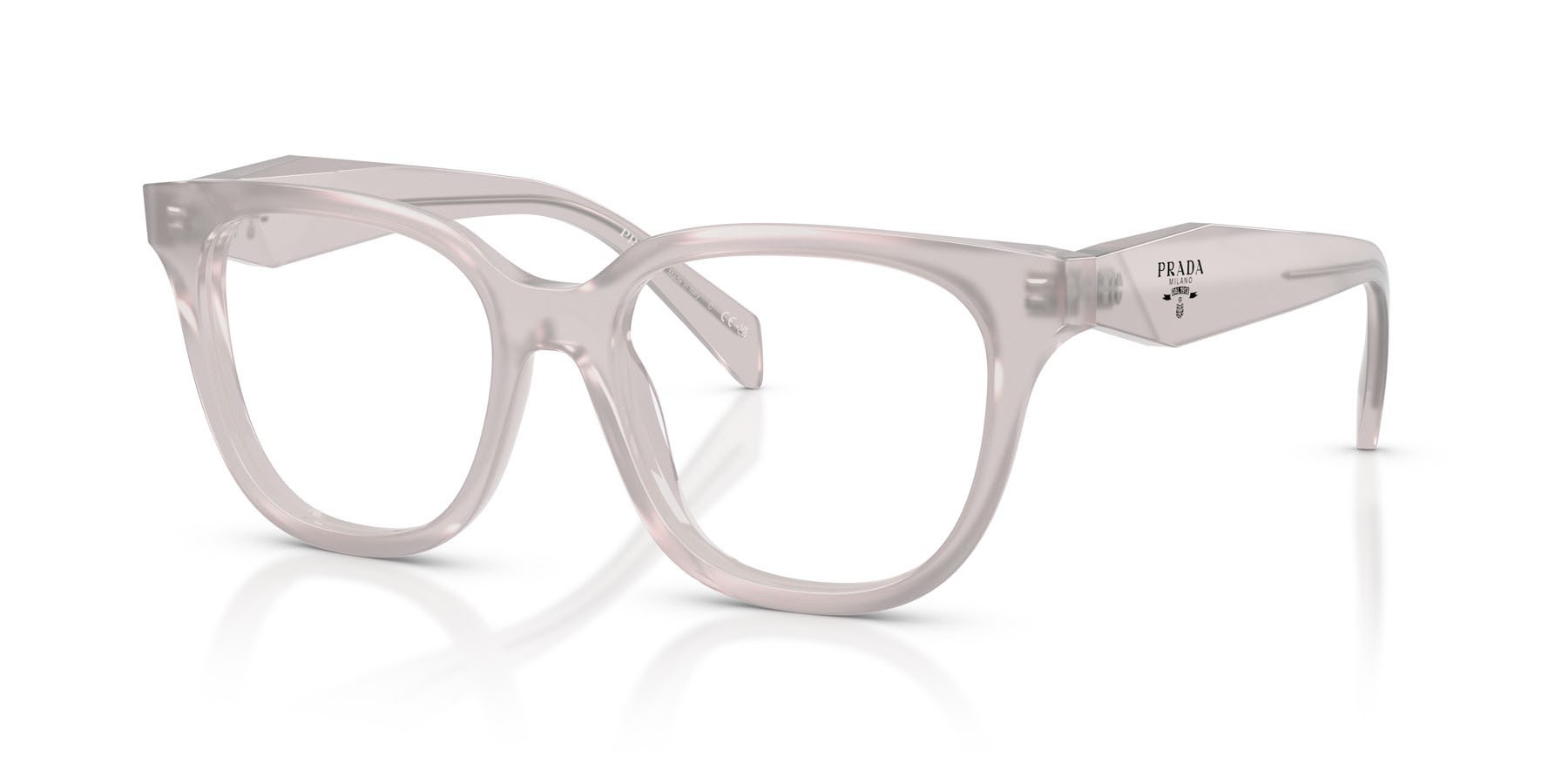 Eyeglasses Prada PR C11V (29G1O1) color opal dove shape butterfly lenses lente demo
