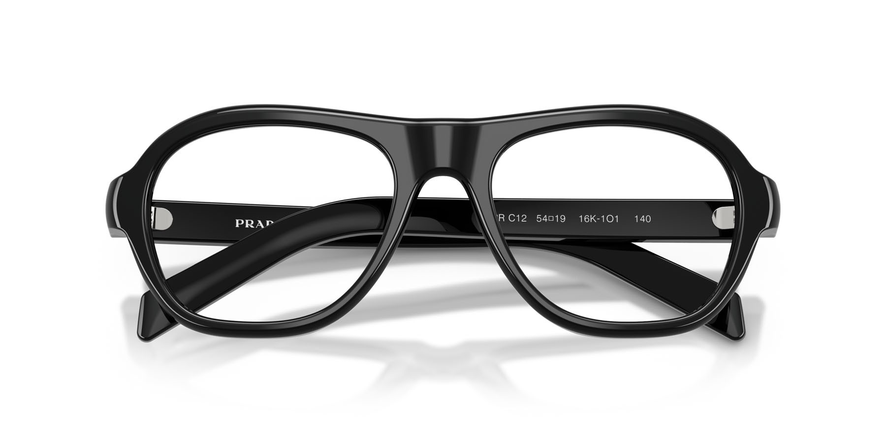 Eyeglasses Prada PR C12V (16K1O1) color nero shape square lenses lente demo
