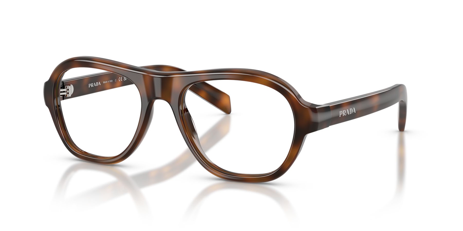 Occhiali da vista Prada PR C12V (20D1O1) colore juniper tartarugato forma quadrato lenti lente demo