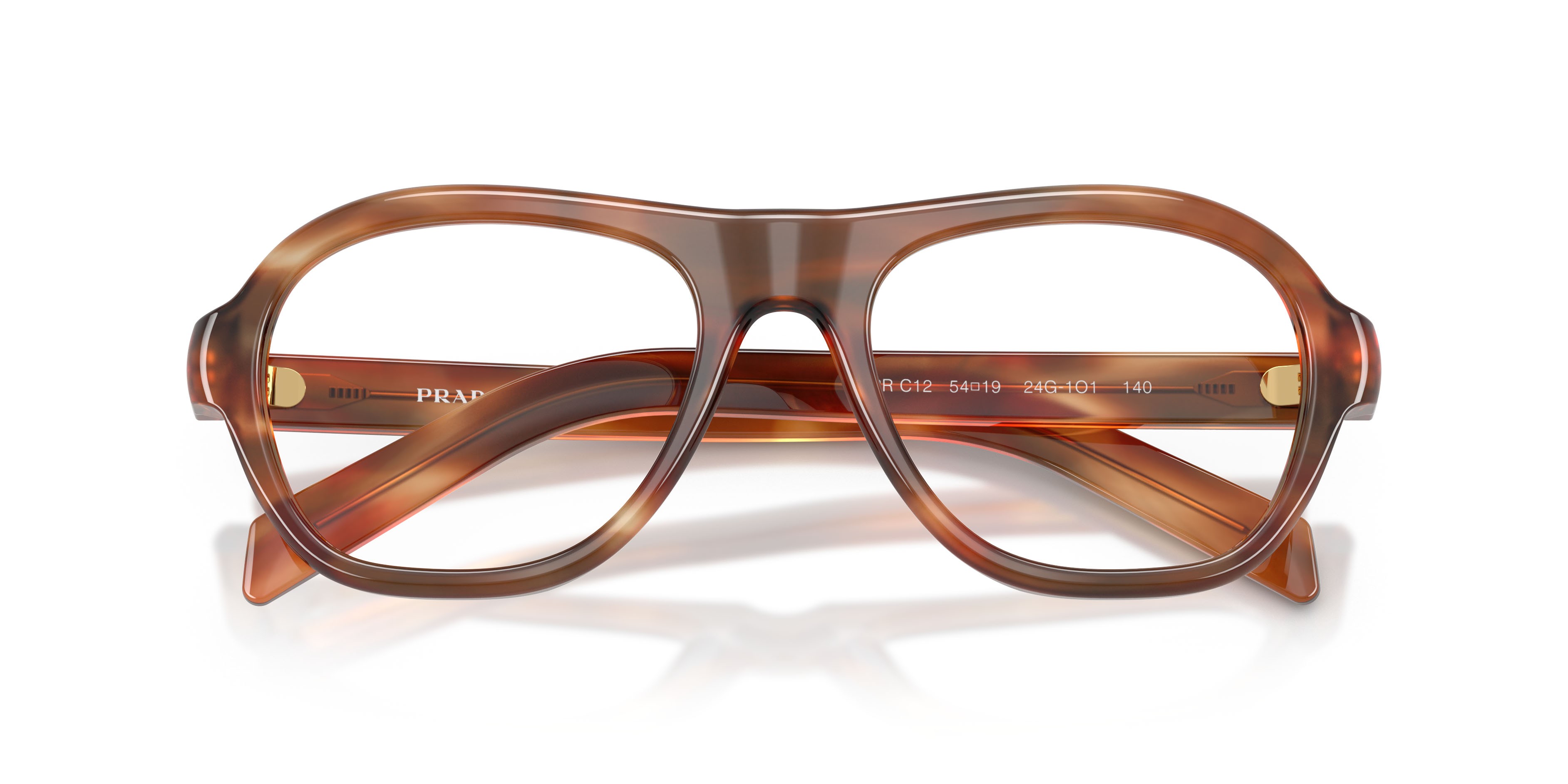 Eyeglasses Prada PR C12V (24G1O1) color quercia a righe shape square lenses lente demo