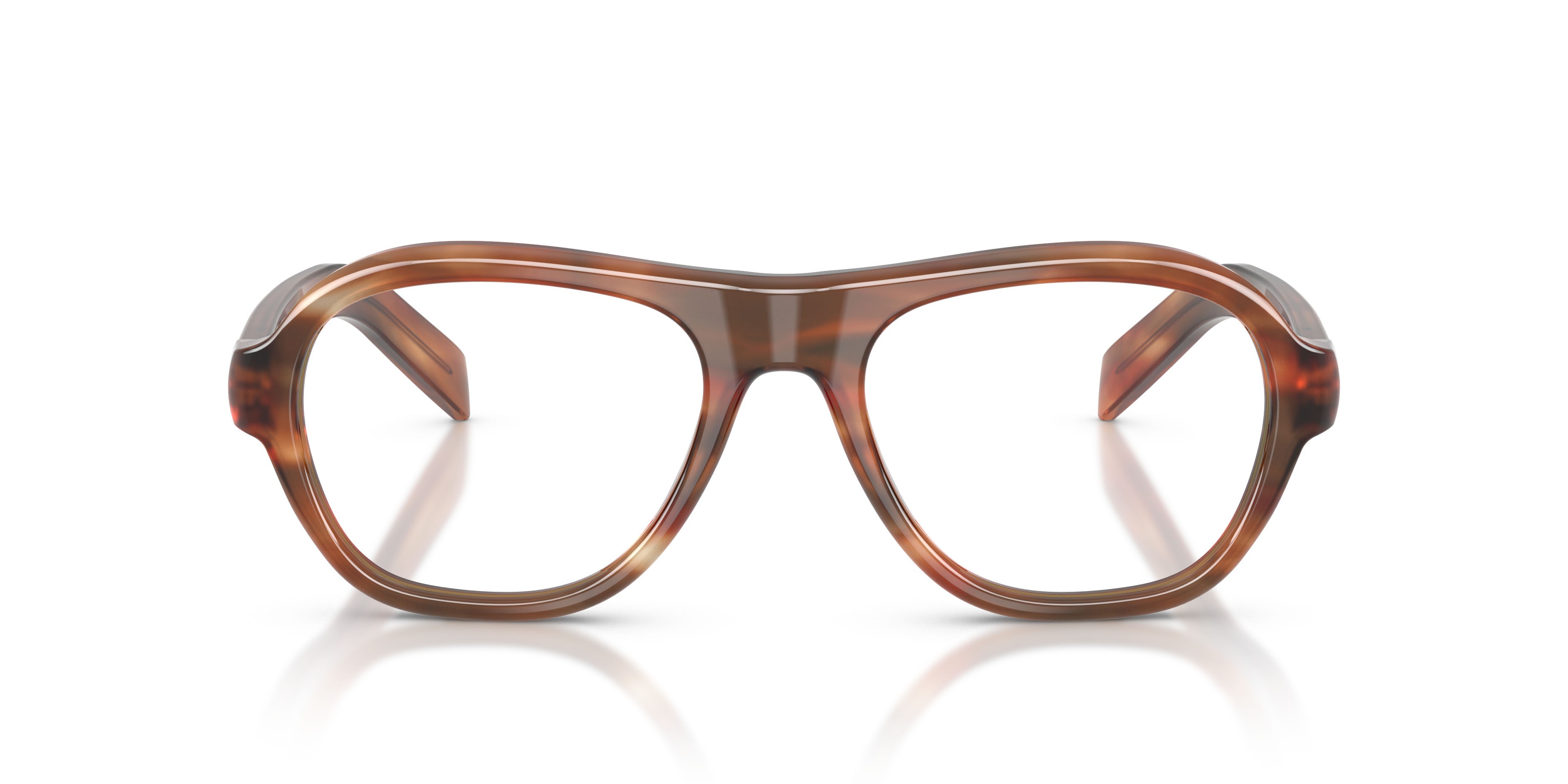 Eyeglasses Prada PR C12V (24G1O1) color quercia a righe shape square lenses lente demo