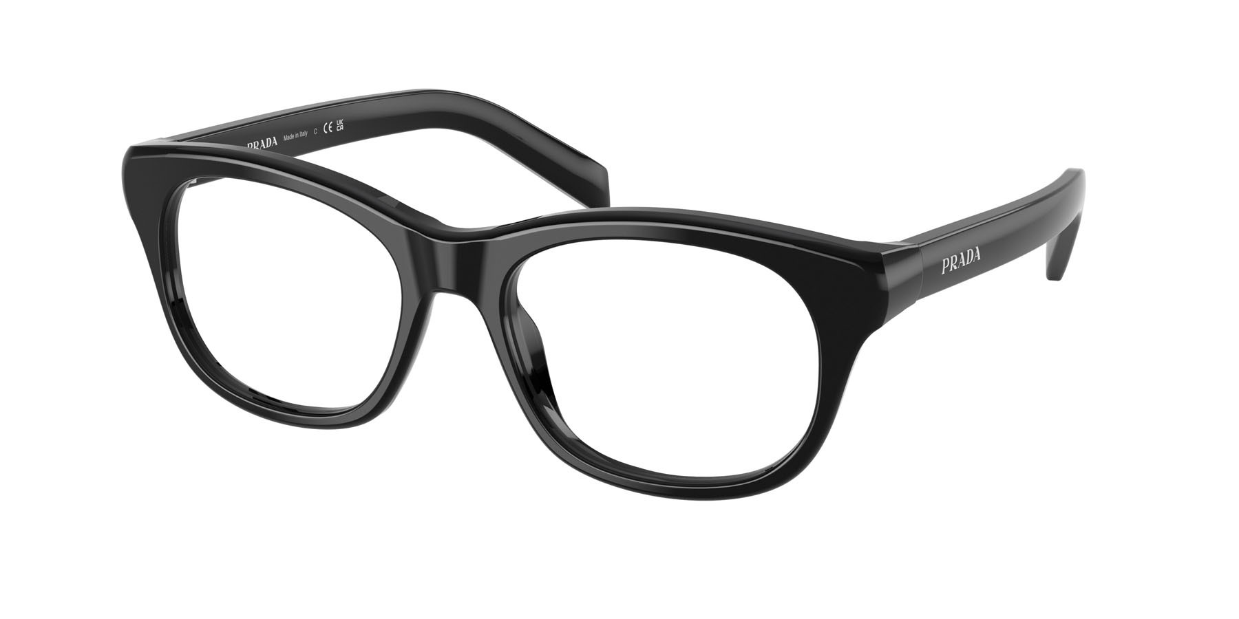 Eyeglasses Prada PR C13V (16K1O1) color nero shape square lenses lente demo