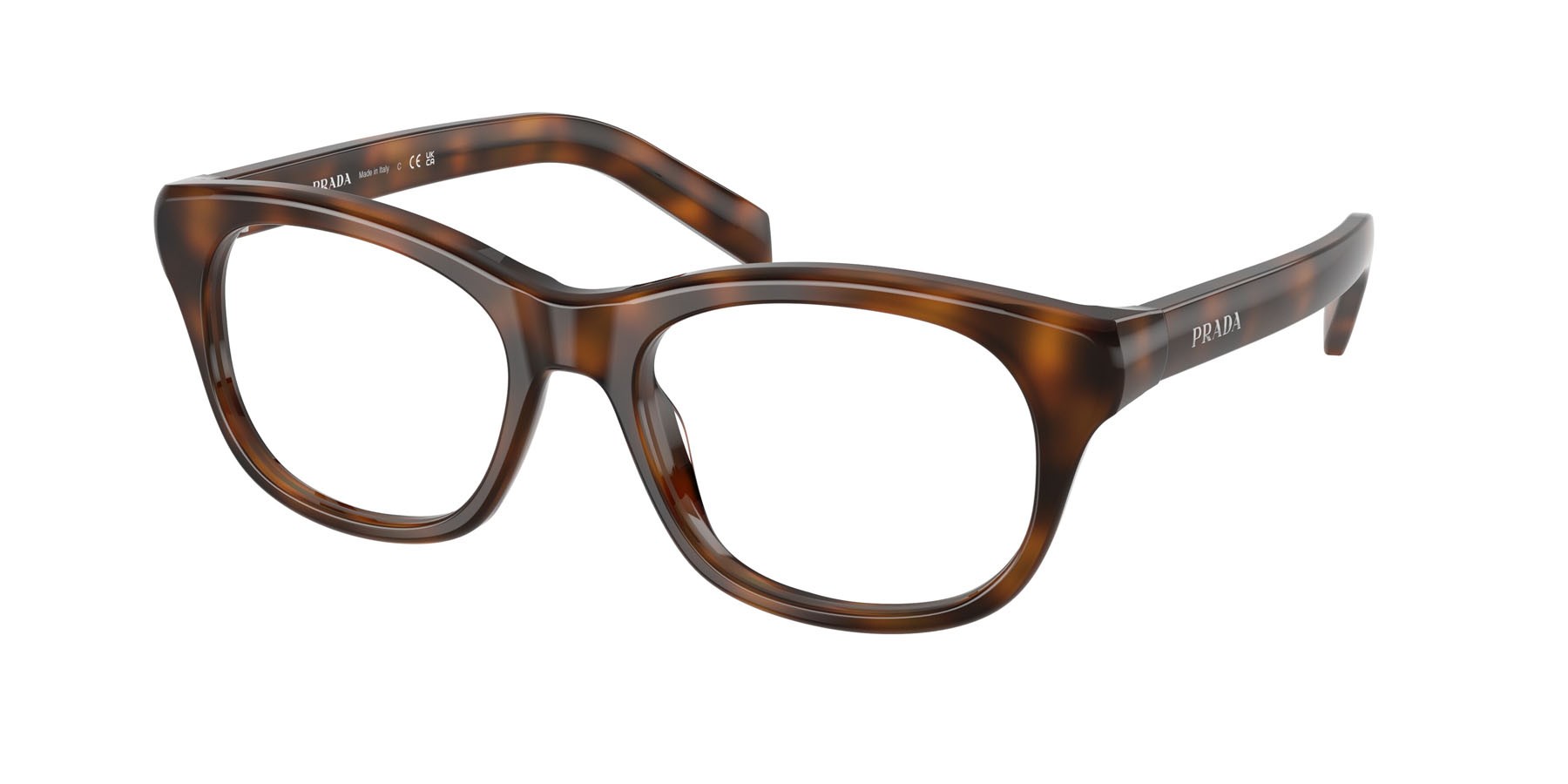 Eyeglasses Prada PR C13V (20D1O1) color juniper tartarugato shape square lenses lente demo