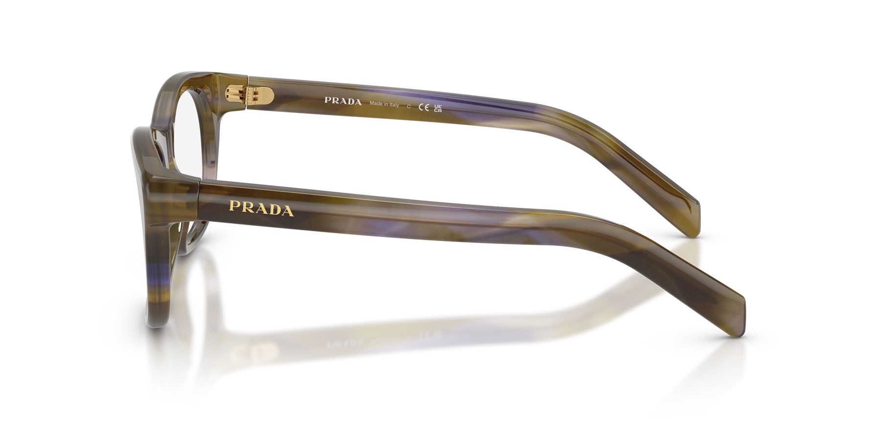 Eyeglasses Prada PR C13V (23G1O1) color lagoon striato shape square lenses lente demo