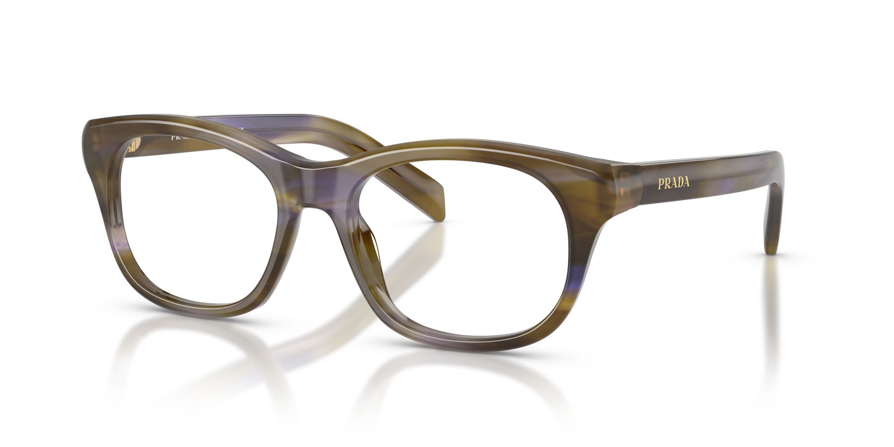 Eyeglasses Prada PR C13V (23G1O1) color lagoon striato shape square lenses lente demo