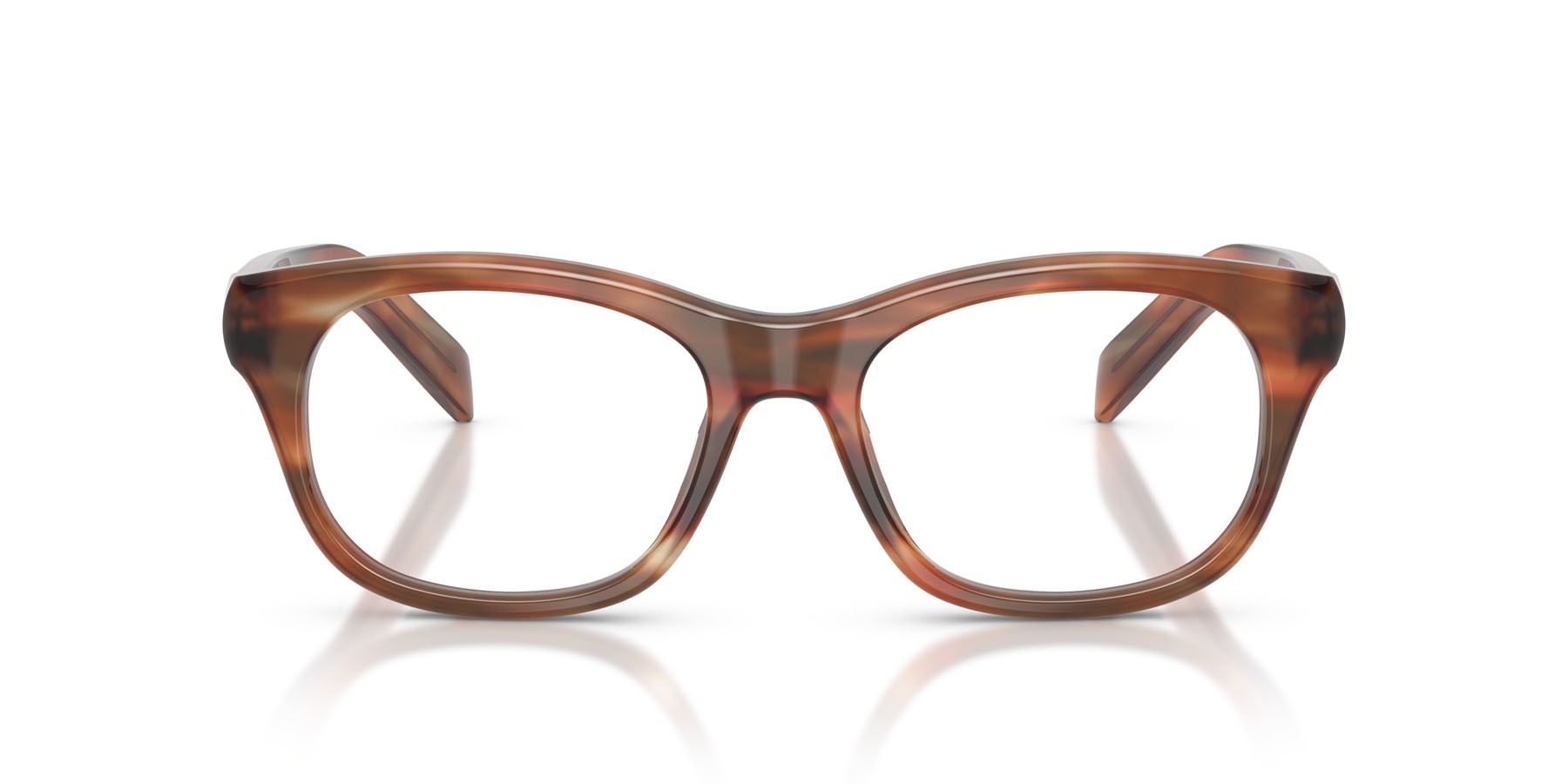 Eyeglasses Prada PR C13V (24G1O1) color quercia a righe shape square lenses lente demo