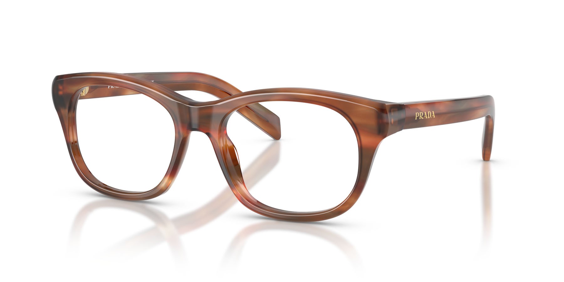 Eyeglasses Prada PR C13V (24G1O1) color quercia a righe shape square lenses lente demo