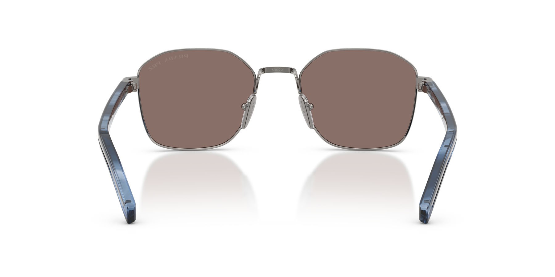 Occhiali da sole Prada PR C50S (5AV05C) colore gunmetal forma quadrato lenti polarizzata marrone chiaro