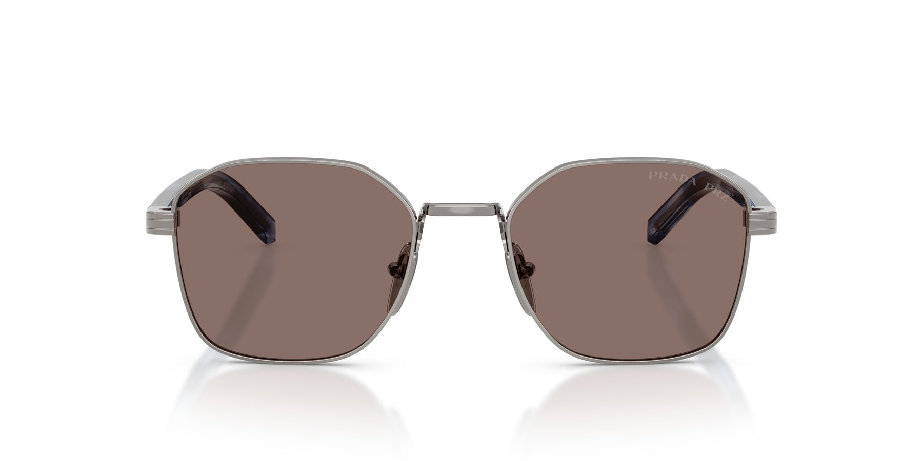 Occhiali da sole Prada PR C50S (5AV05C) colore gunmetal forma quadrato lenti polarizzata marrone chiaro