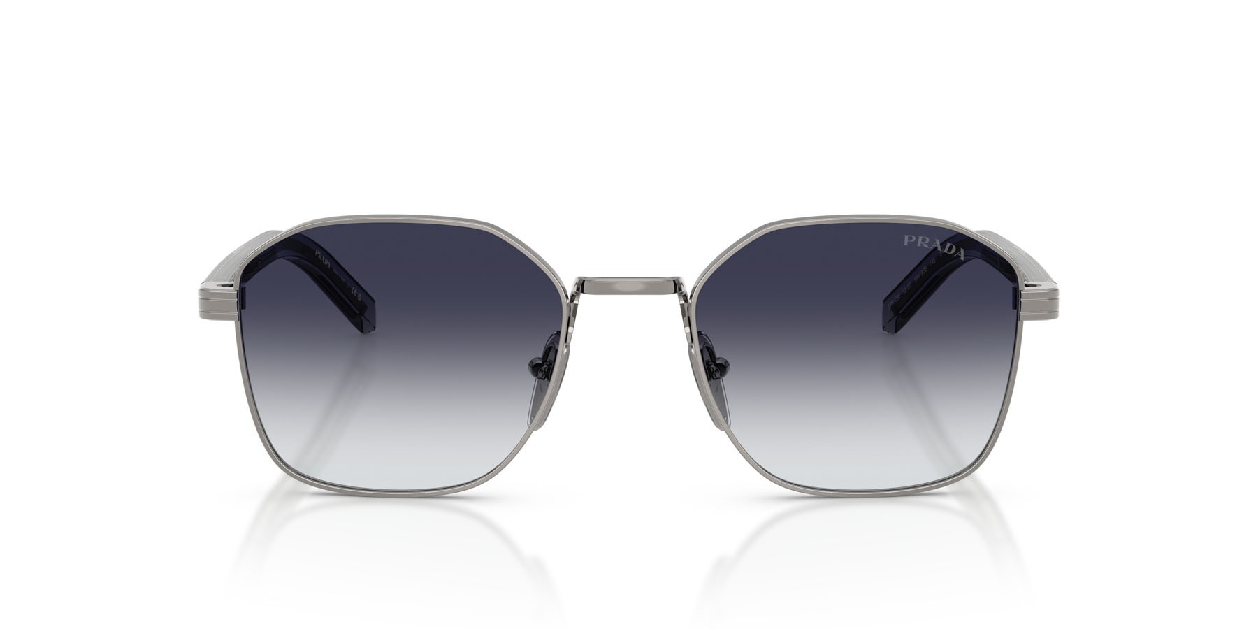 Occhiali da sole Prada PR C50S (5AV90S) colore gunmetal forma quadrato lenti sfumato grigio