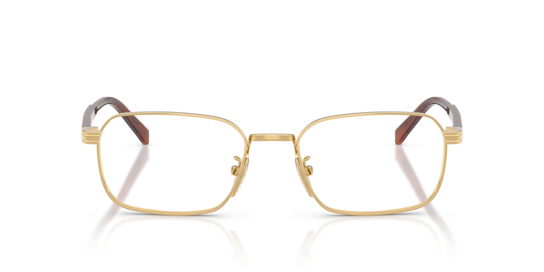 Eyeglasses Prada PR C50VD (5AK1O1) color oro shape square lenses lente demo