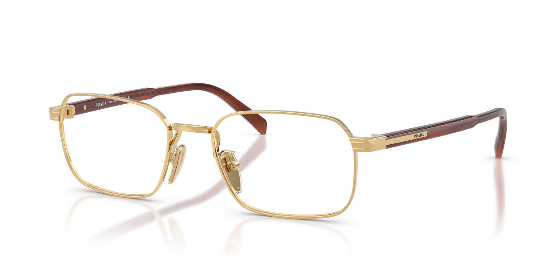 Eyeglasses Prada PR C50VD (5AK1O1) color oro shape square lenses lente demo