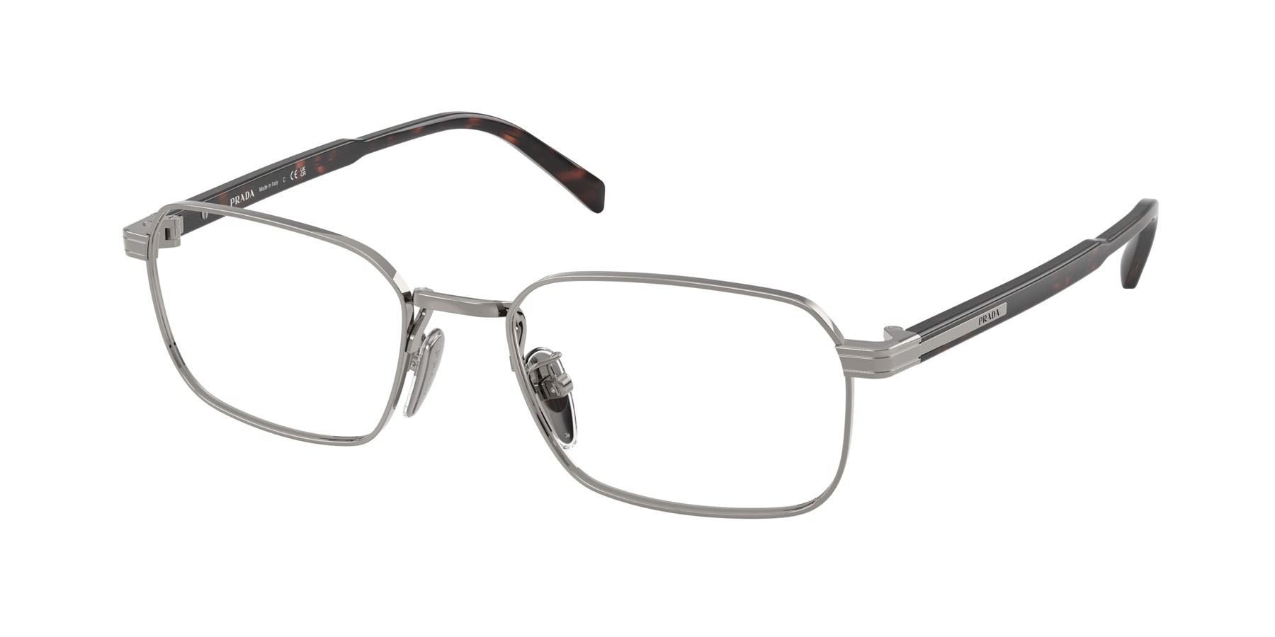 Eyeglasses Prada PR C50VD (5AV1O1) color gunmetal shape square lenses lente demo