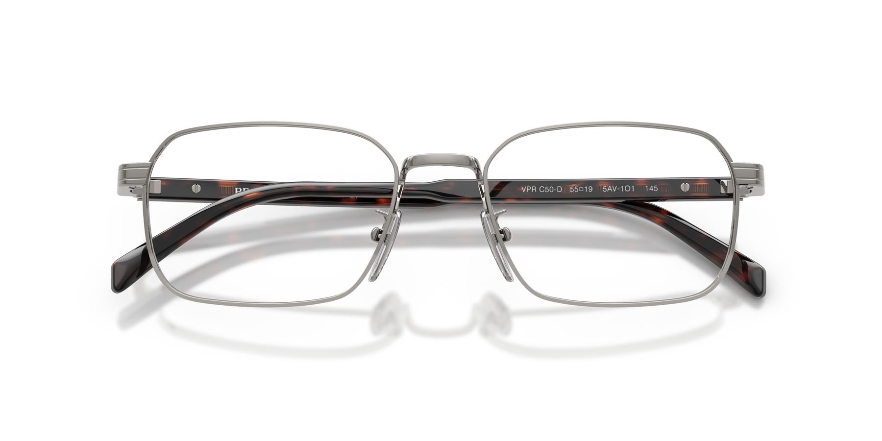 Eyeglasses Prada PR C50VD (5AV1O1) color gunmetal shape square lenses lente demo