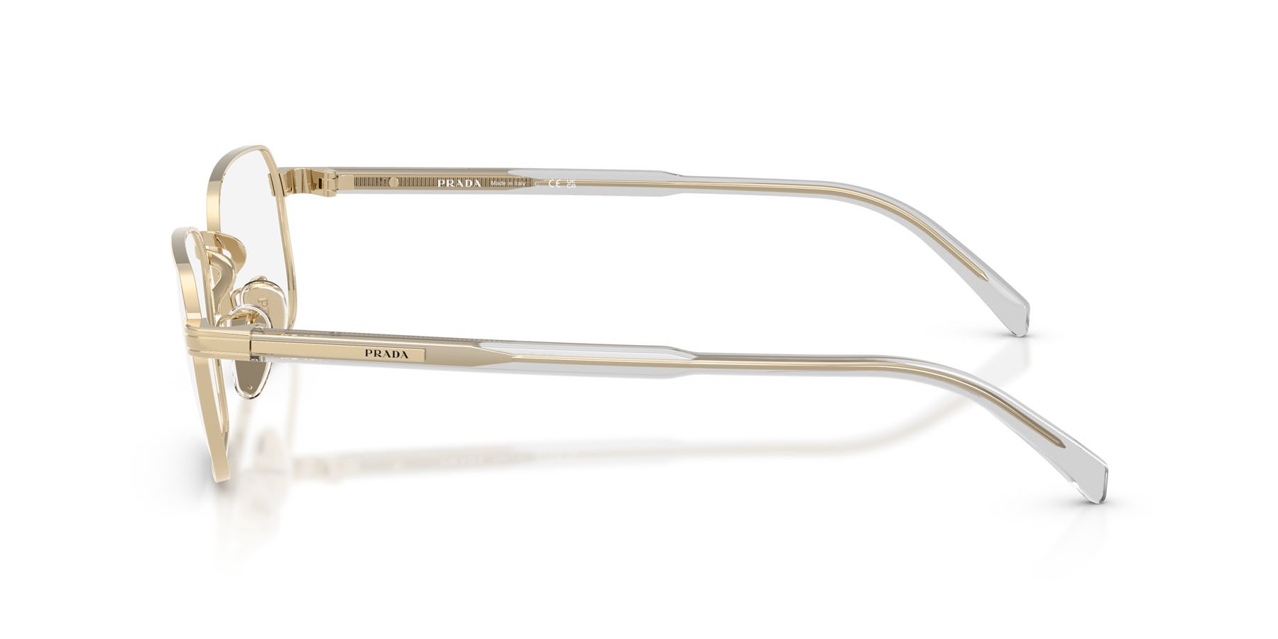 Occhiali da vista Prada PR C50VD (ZVN1O1) colore oro pallido forma quadrato lenti lente demo