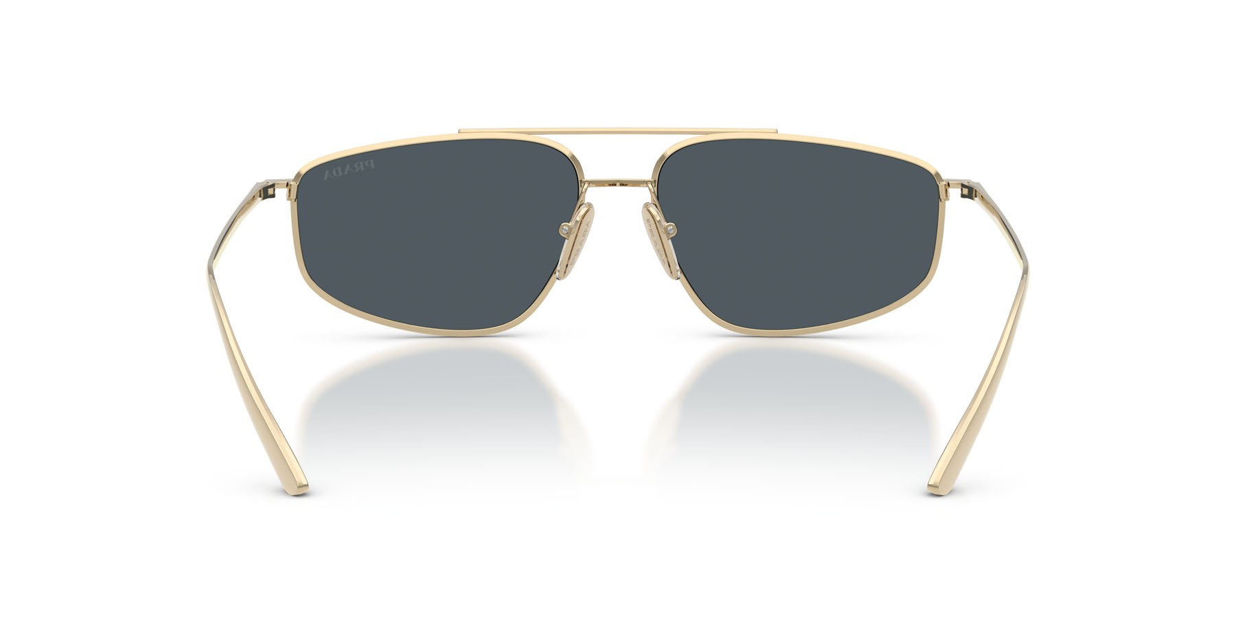 Occhiali da sole Prada PR C51S (ZVN70B) colore oro pallido forma quadrato lenti grigio scuro