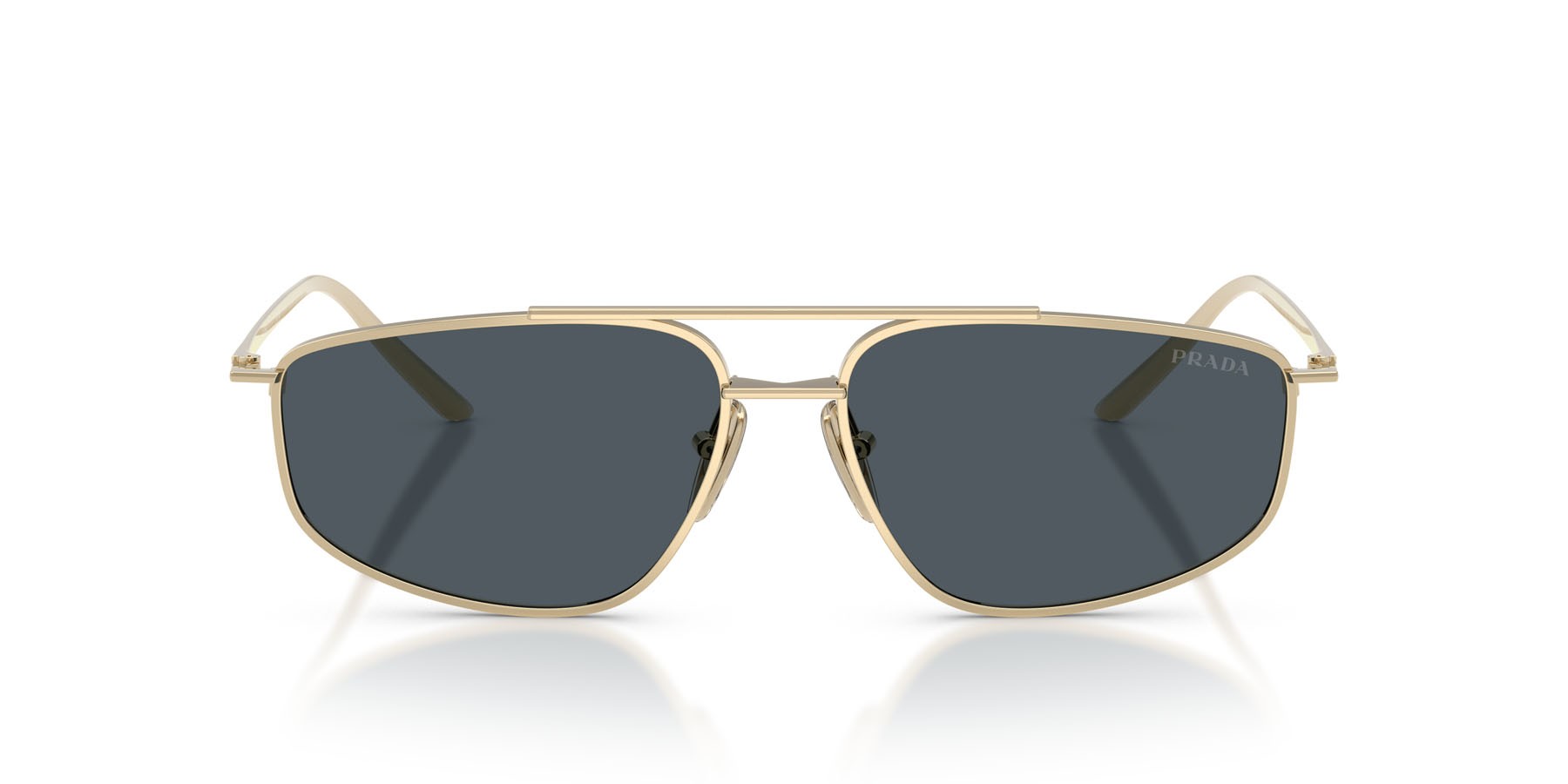 Occhiali da sole Prada PR C51S (ZVN70B) colore oro pallido forma quadrato lenti grigio scuro