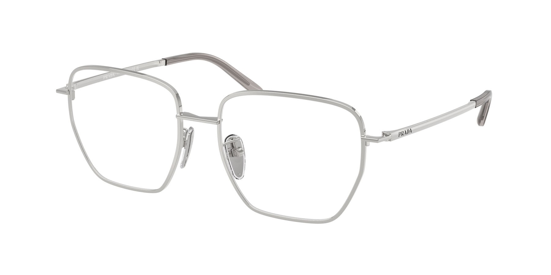 Eyeglasses Prada PR C51VD (1BC1O1) color argento shape square lenses lente demo