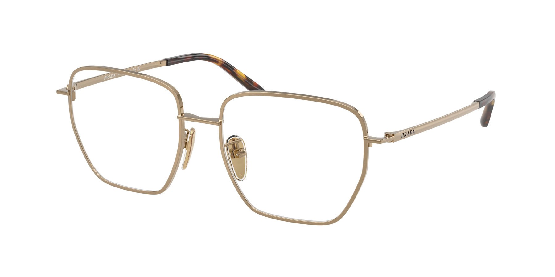 Eyeglasses Prada PR C51VD (7OE1O1) color ottone shape square lenses lente demo