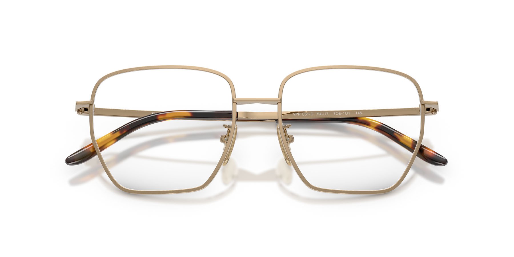 Eyeglasses Prada PR C51VD (7OE1O1) color ottone shape square lenses lente demo