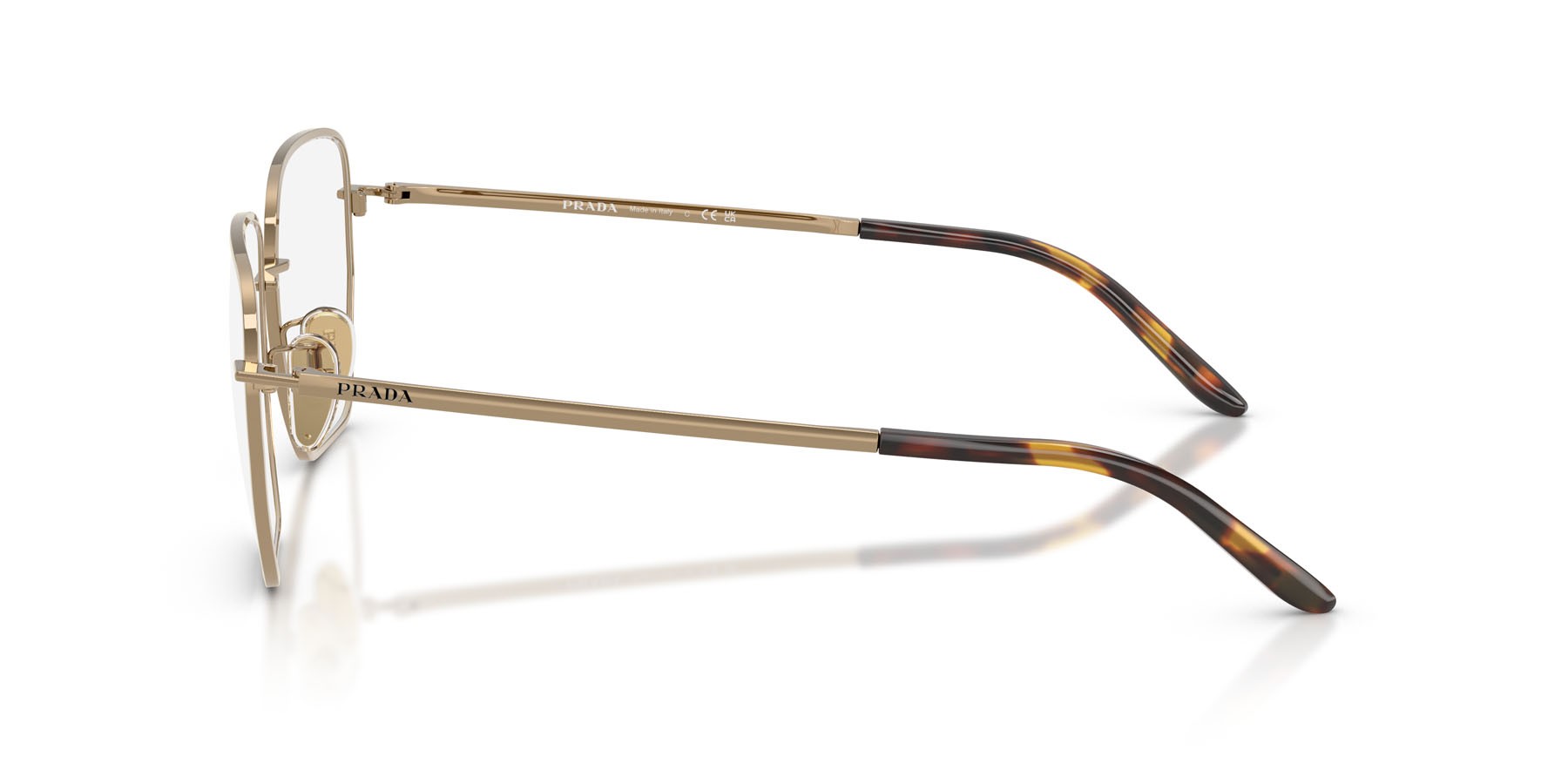Eyeglasses Prada PR C51VD (7OE1O1) color ottone shape square lenses lente demo