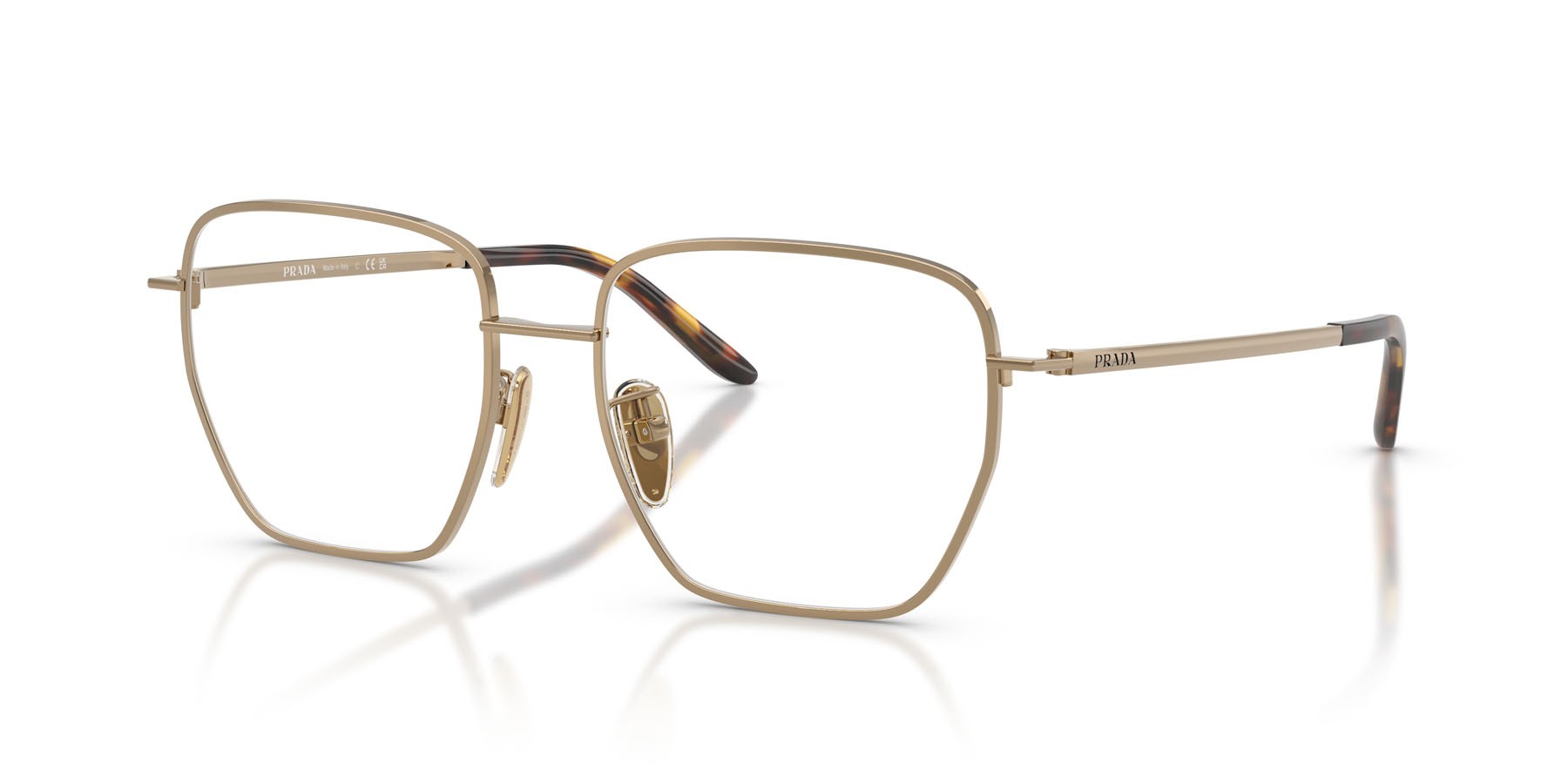 Eyeglasses Prada PR C51VD (7OE1O1) color ottone shape square lenses lente demo