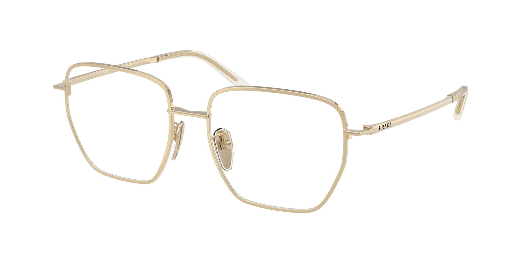 Eyeglasses Prada PR C51VD (ZVN1O1) color oro pallido shape square lenses lente demo