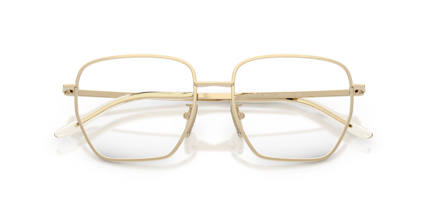 Eyeglasses Prada PR C51VD (ZVN1O1) color oro pallido shape square lenses lente demo
