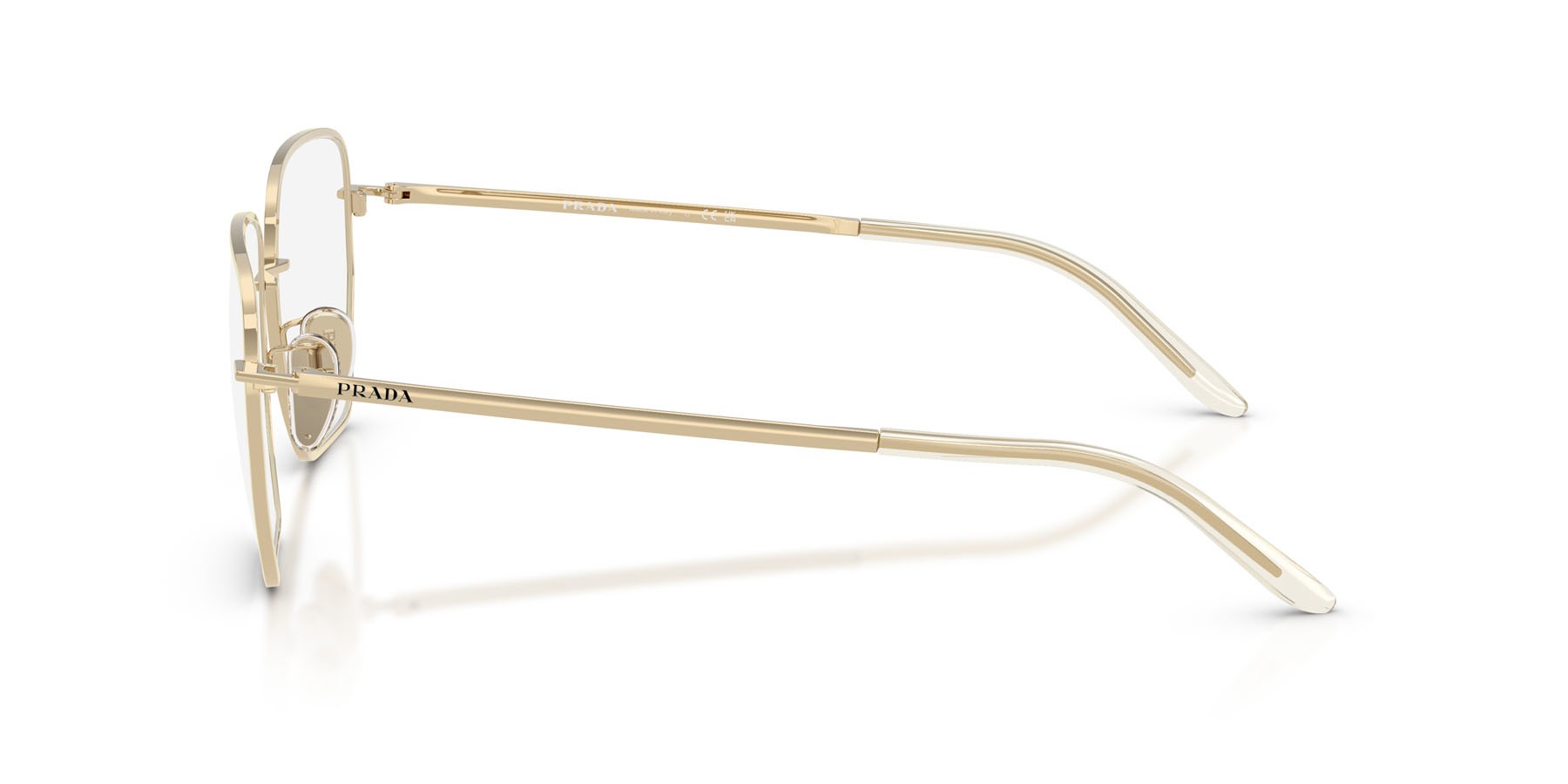 Eyeglasses Prada PR C51VD (ZVN1O1) color oro pallido shape square lenses lente demo