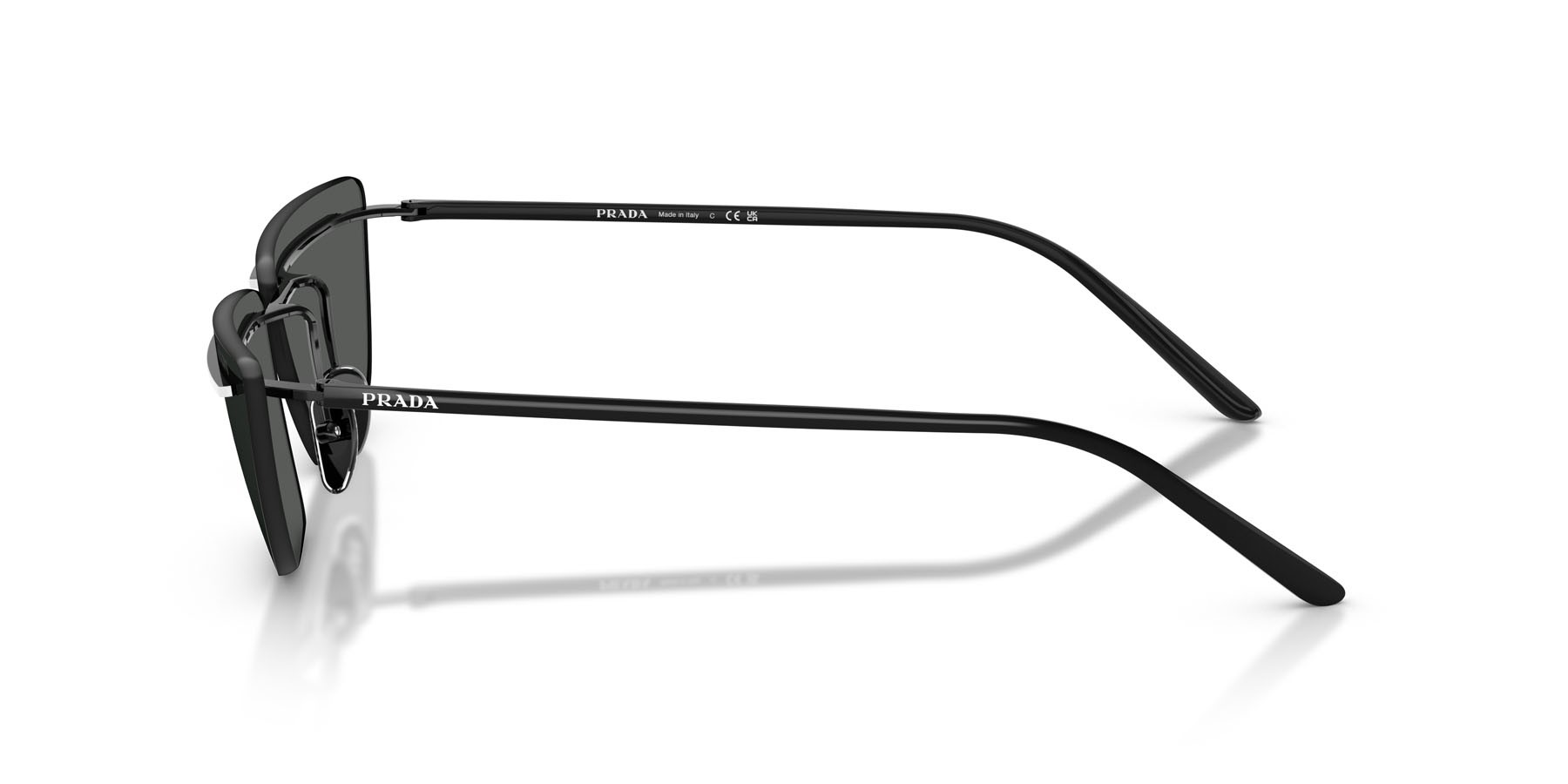 Sunglasses Prada PR C52S (YC460T) color nero/bianco shape butterfly lenses grigio scuro