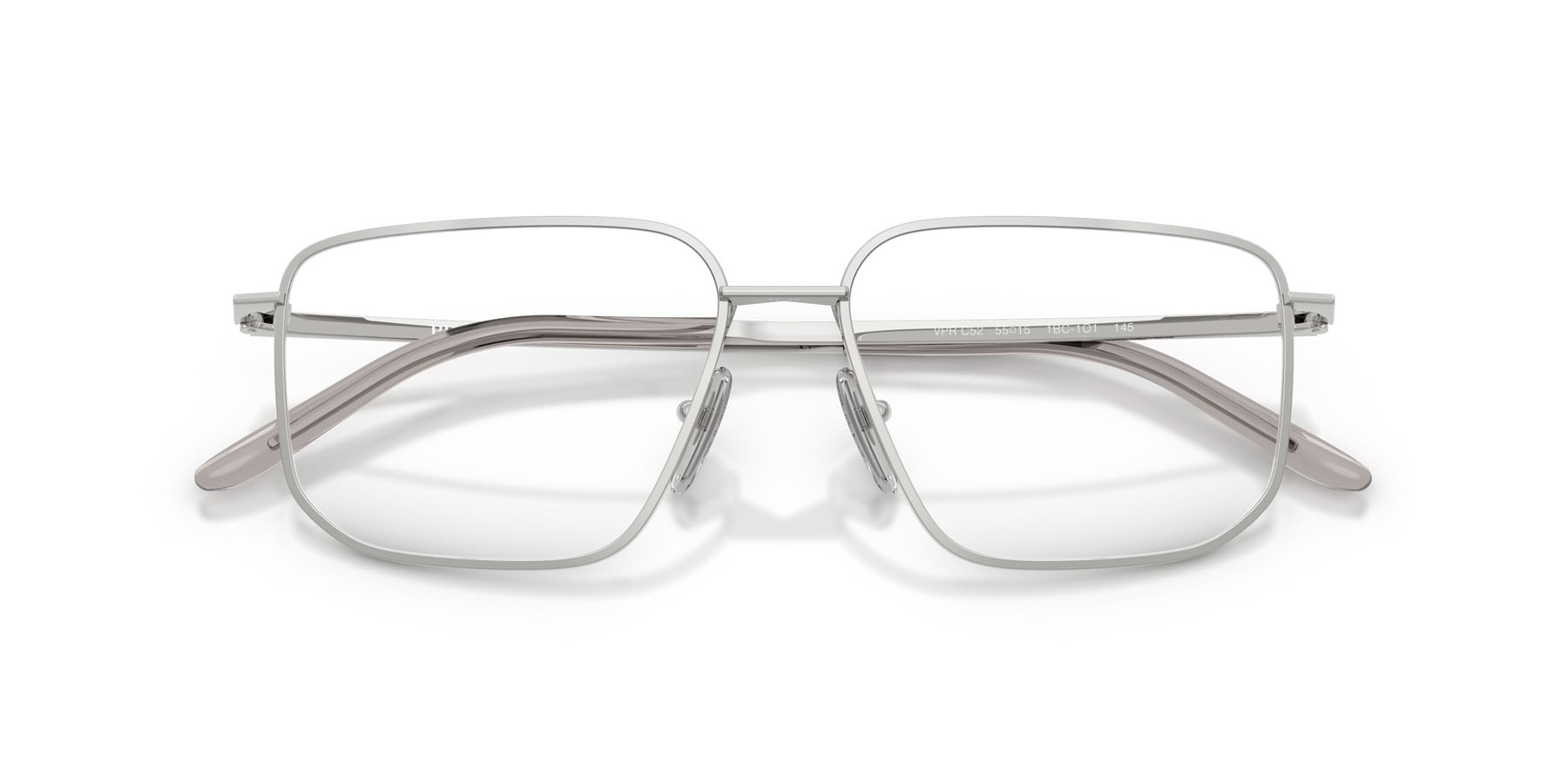 Eyeglasses Prada PR C52V (1BC1O1) color argento shape rectangle lenses lente demo