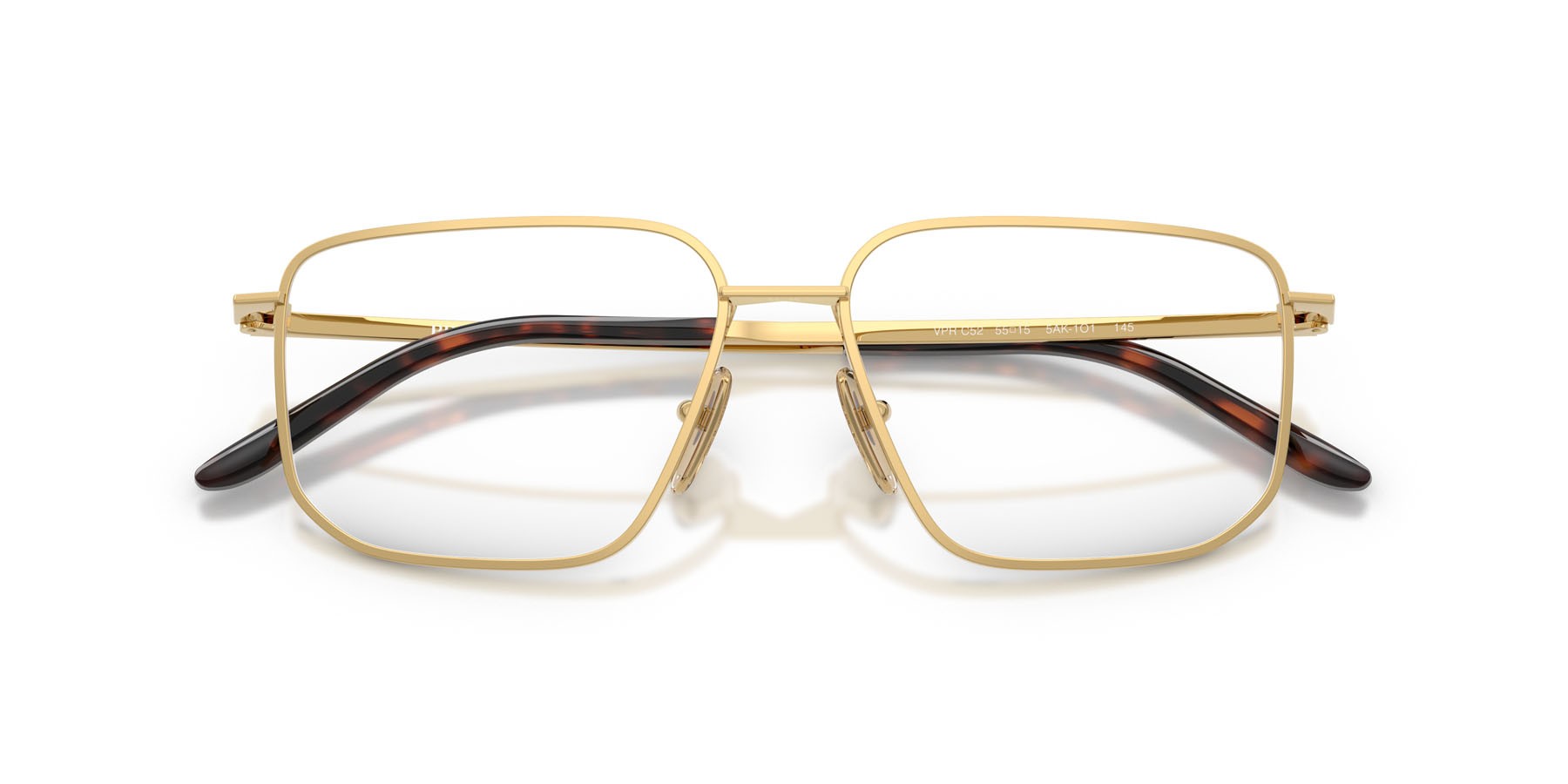 Eyeglasses Prada PR C52V (5AK1O1) color oro shape rectangle lenses lente demo