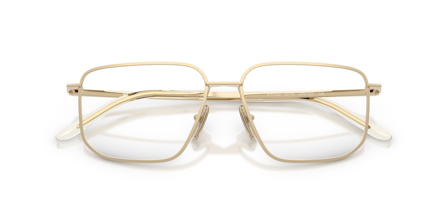 Eyeglasses Prada PR C52V (ZVN1O1) color oro pallido shape rectangle lenses lente demo