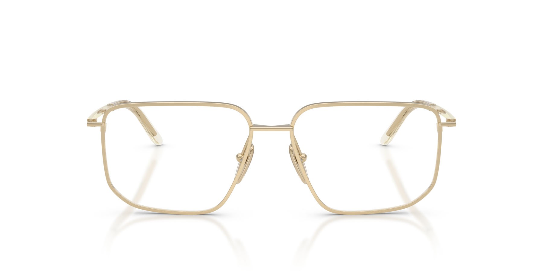 Eyeglasses Prada PR C52V (ZVN1O1) color oro pallido shape rectangle lenses lente demo