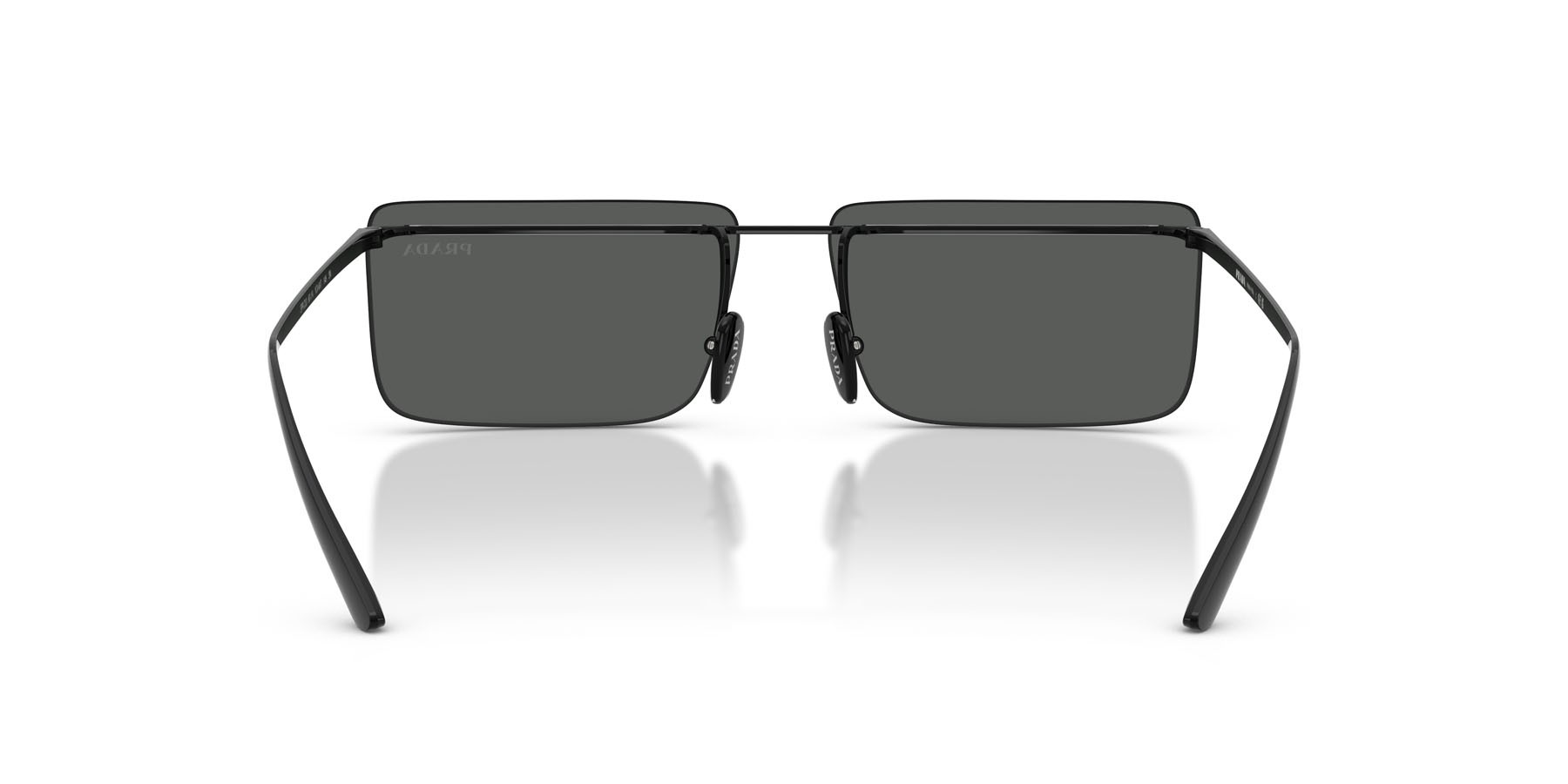 Occhiali da sole Prada PR C53S (YC460T) colore nero/bianco forma rettangolare lenti grigio scuro