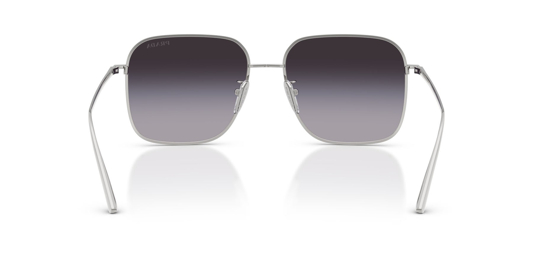 Sunglasses Prada PR C54SD (1BC90A) color argento shape square lenses sfumato grigio