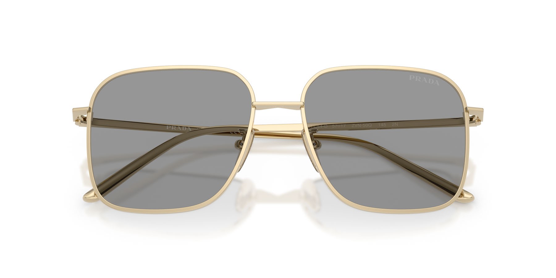 Sunglasses Prada PR C54SD (ZVN50Q) color oro pallido shape square lenses grigio