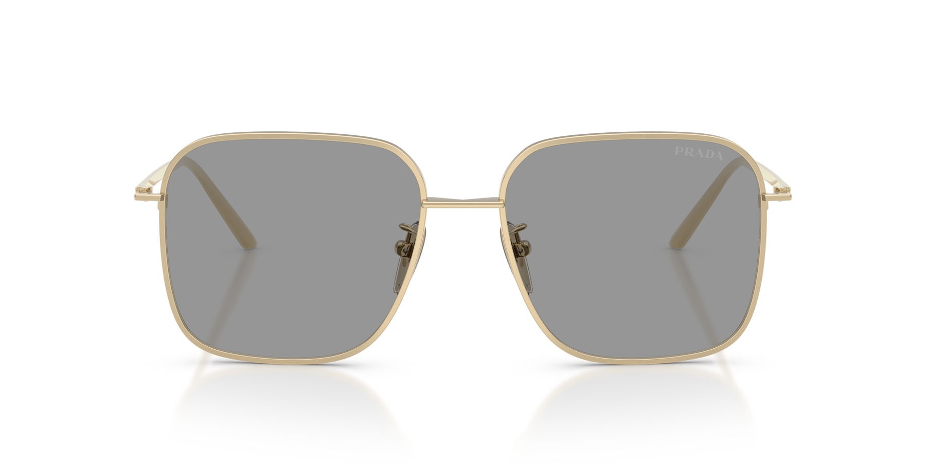 Sunglasses Prada PR C54SD (ZVN50Q) color oro pallido shape square lenses grigio