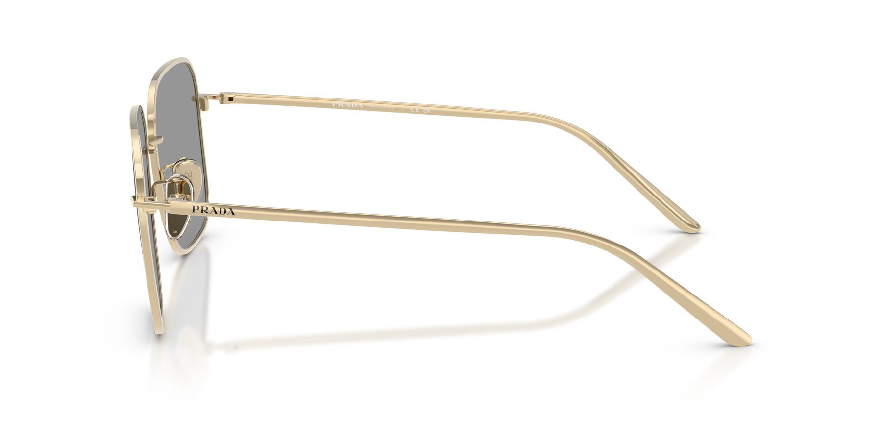 Sunglasses Prada PR C54SD (ZVN50Q) color oro pallido shape square lenses grigio