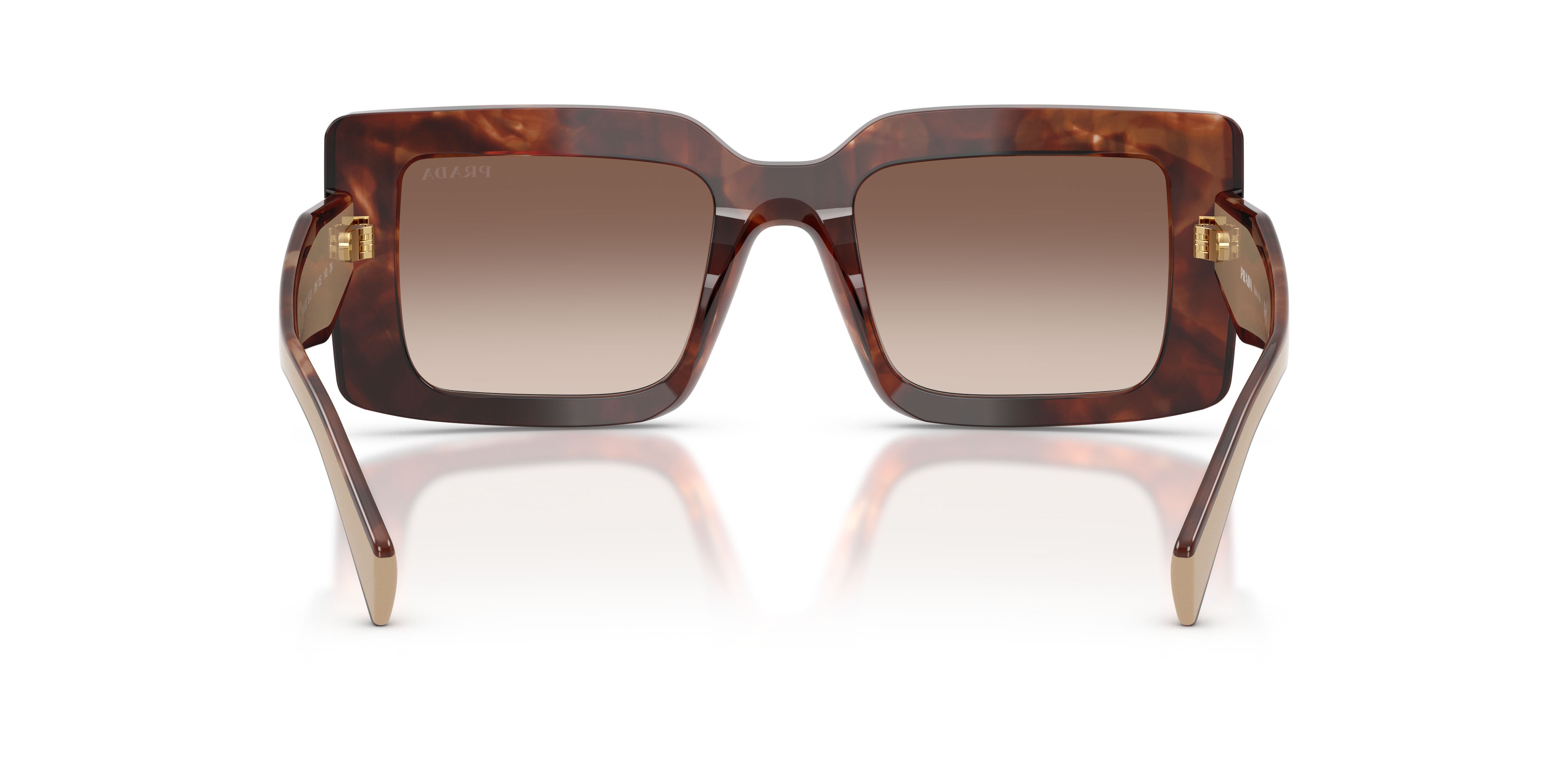Occhiali da sole Prada PR D01S (00K10S) colore caramello tartarugato forma rettangolare lenti marrone sfumato