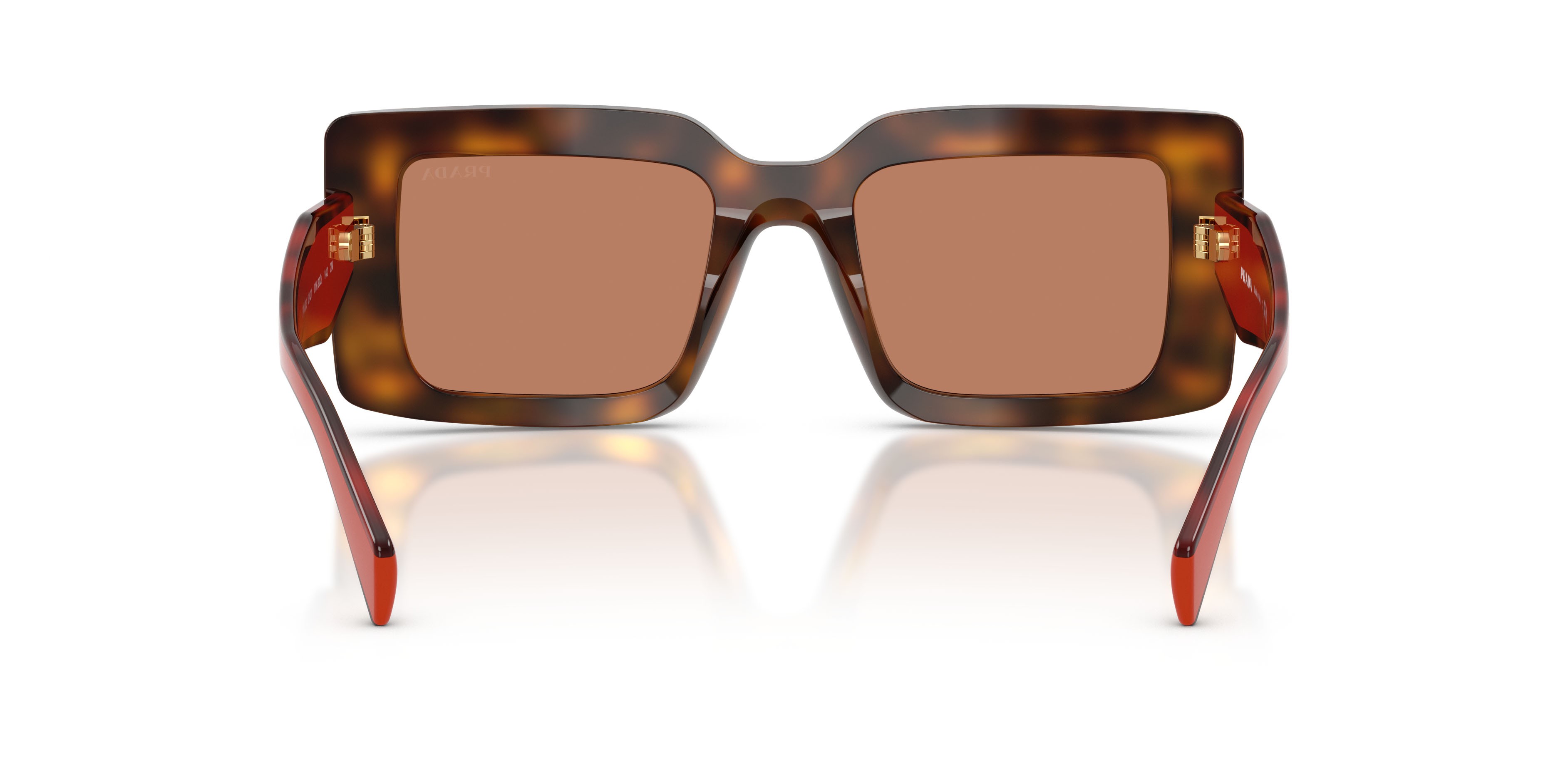 Occhiali da sole Prada PR D01S (01K90Q) colore juniper tortoise/cotto forma rettangolare lenti marrone