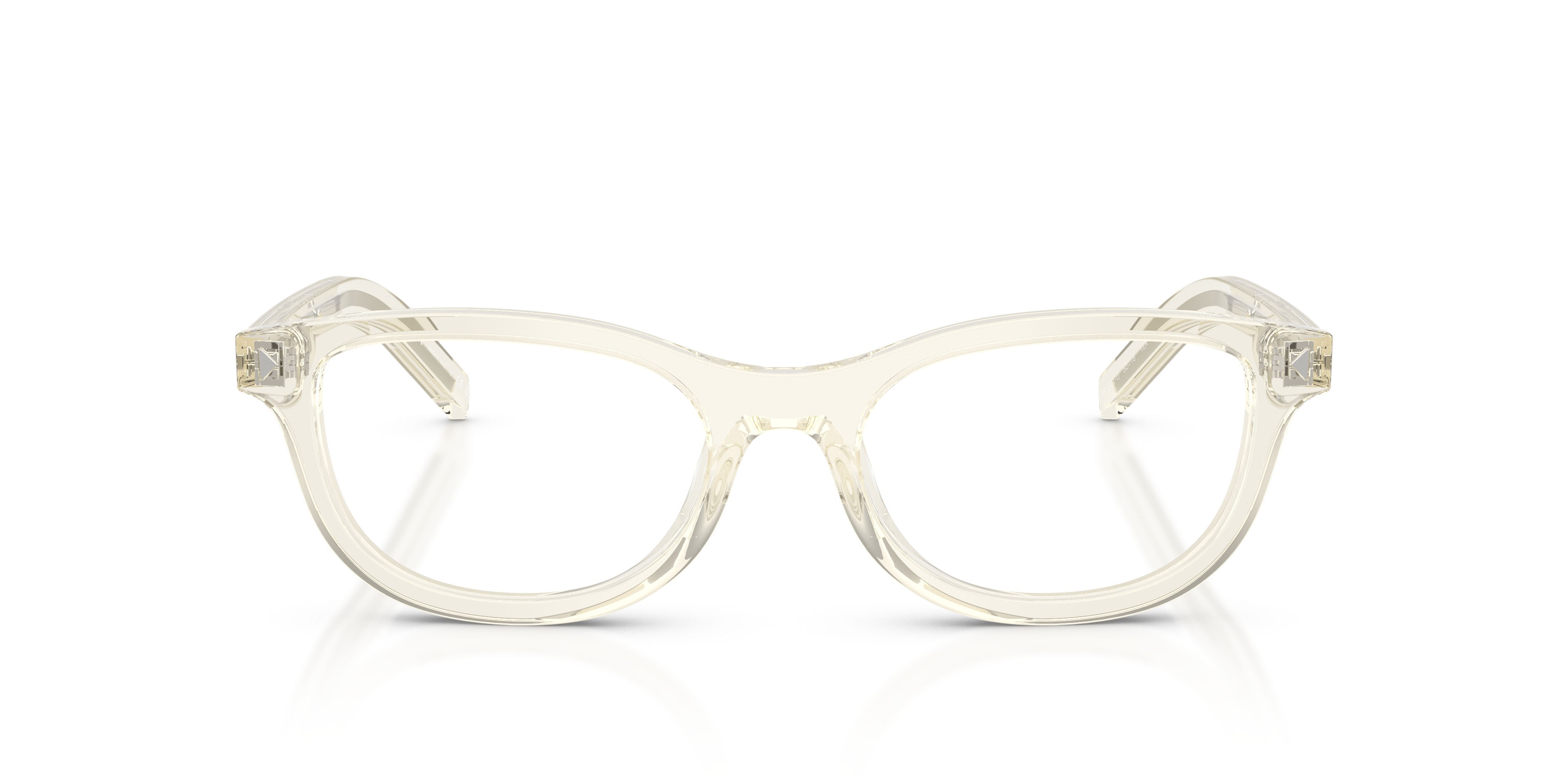 Eyeglasses Prada PR D01VU (12X1O1) color champagne trasparente shape oval lenses lente demo