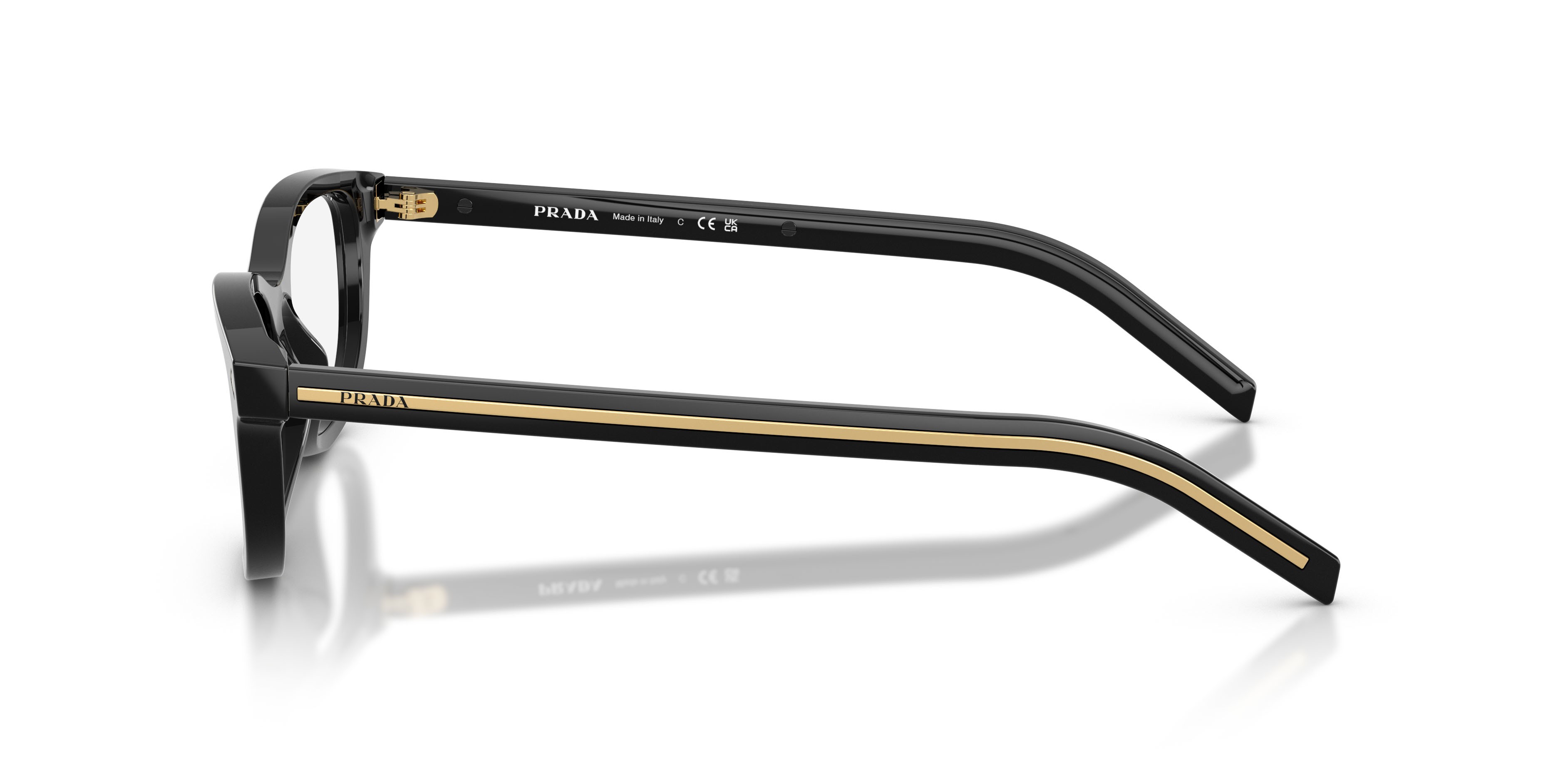 Eyeglasses Prada PR D01VU (16K1O1) color nero shape oval lenses lente demo