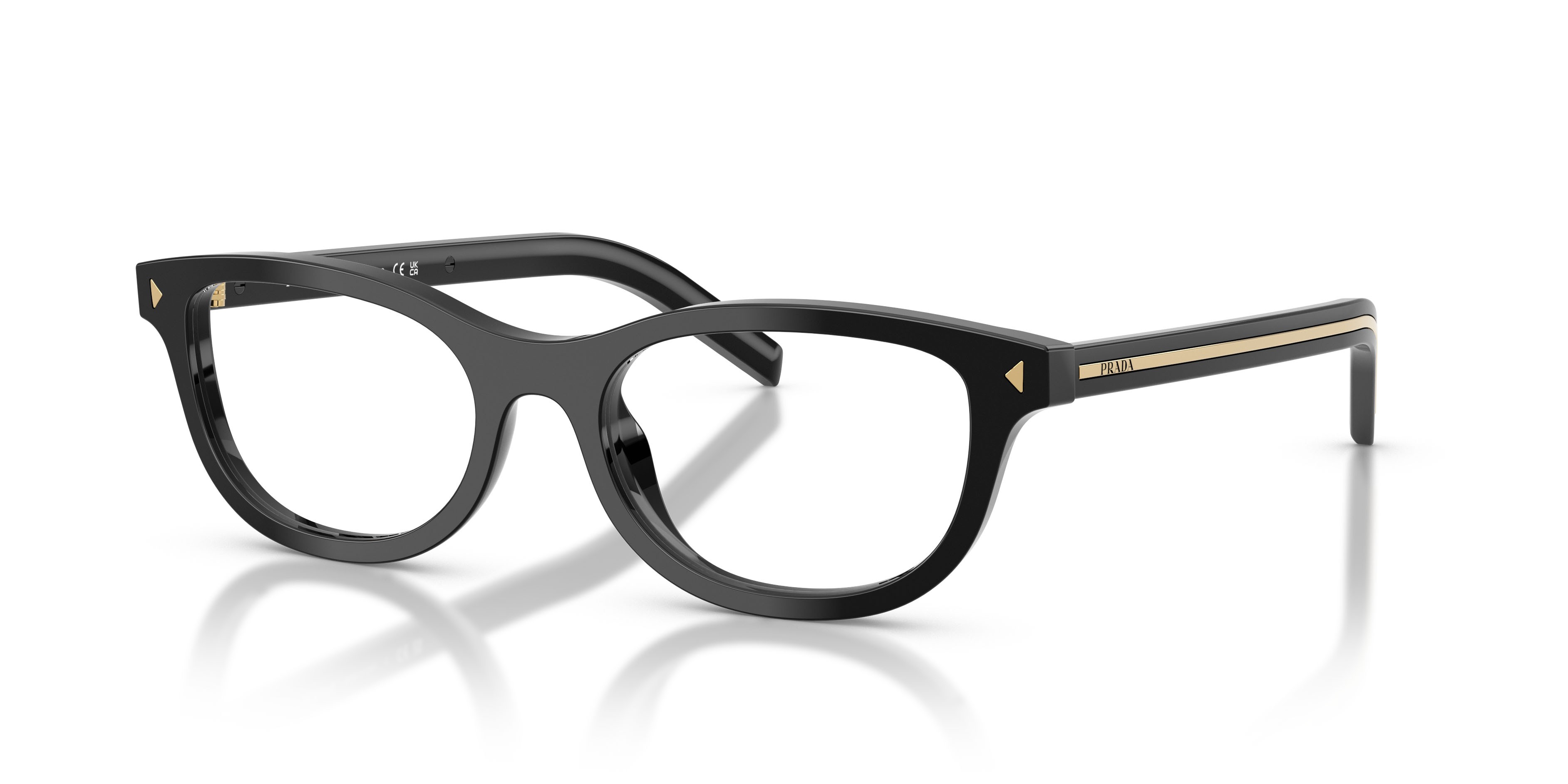 Eyeglasses Prada PR D01VU (16K1O1) color nero shape oval lenses lente demo