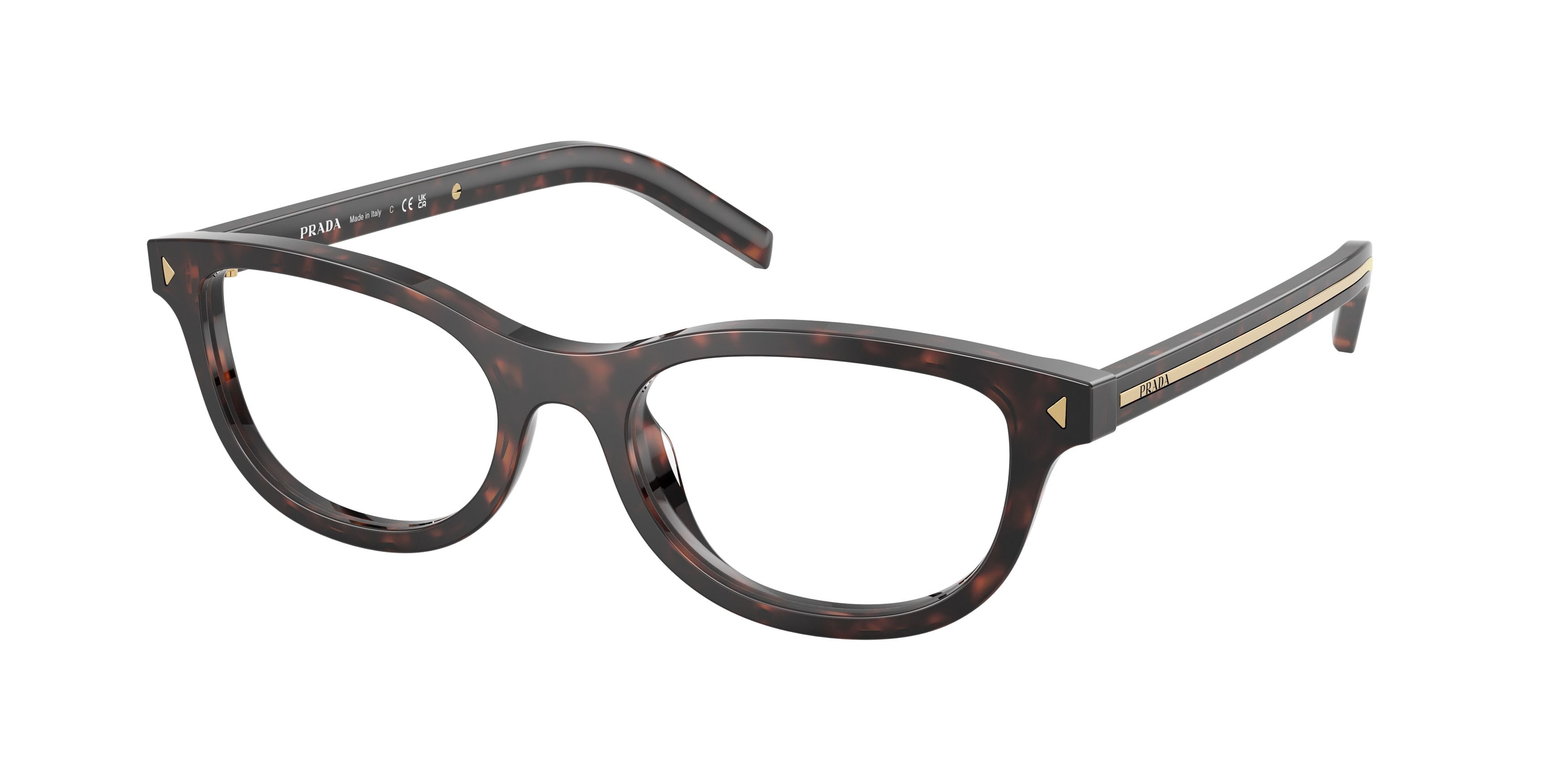 Eyeglasses Prada PR D01VU (17N1O1) color root havana shape oval lenses lente demo