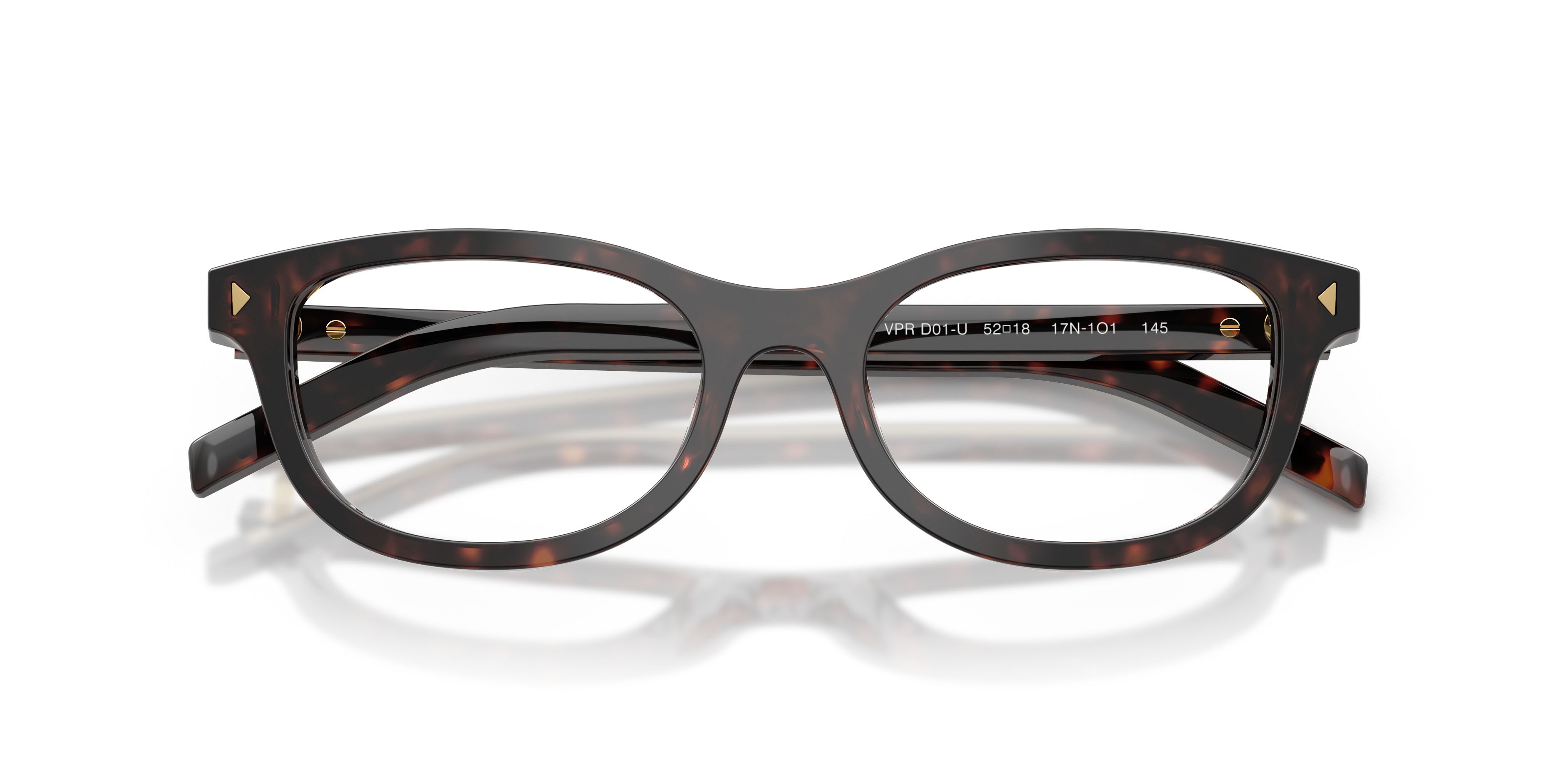 Eyeglasses Prada PR D01VU (17N1O1) color root havana shape oval lenses lente demo